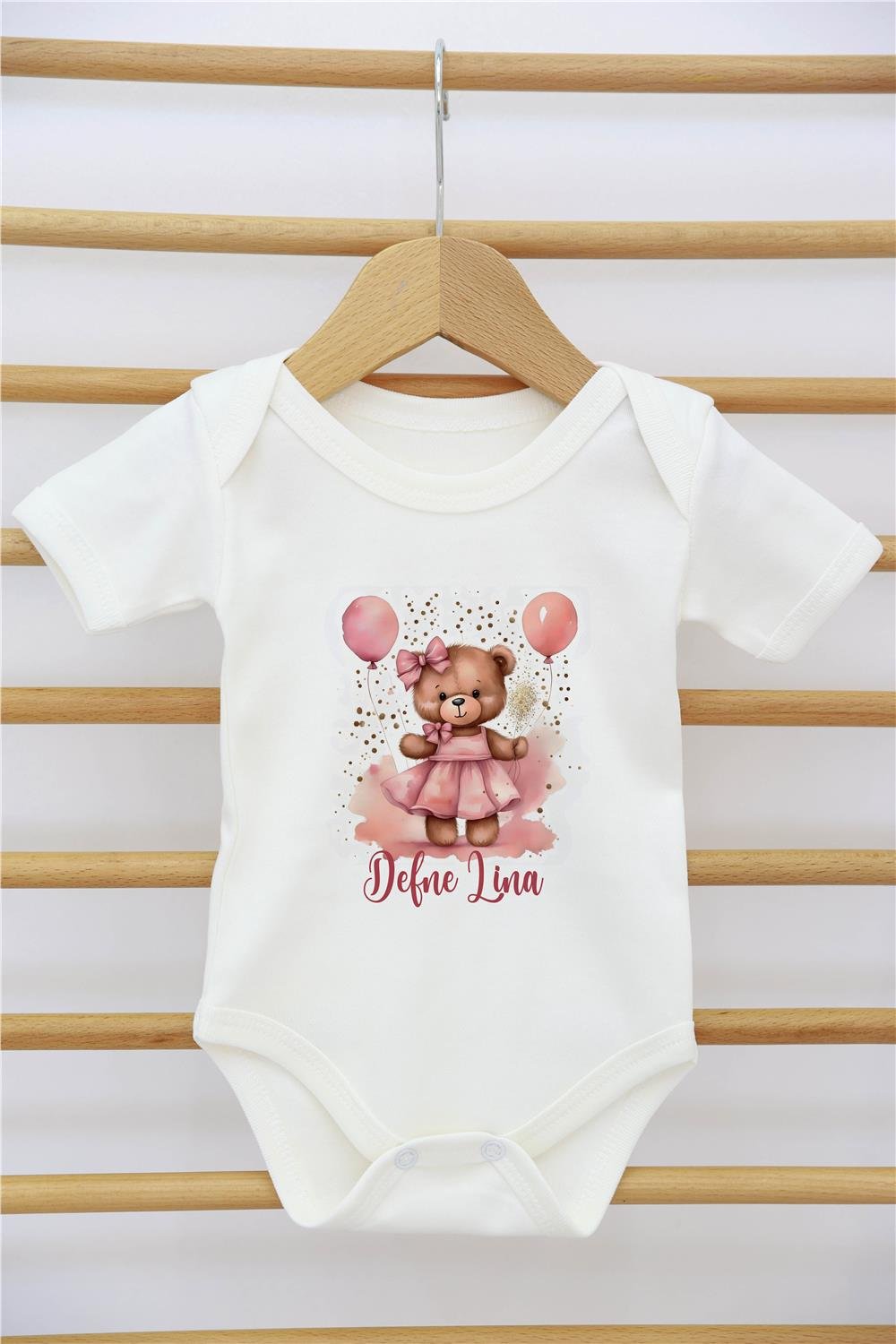 Gökkuşağı Desenli  11'li İsimli Organik Hastane Çıkış Seti