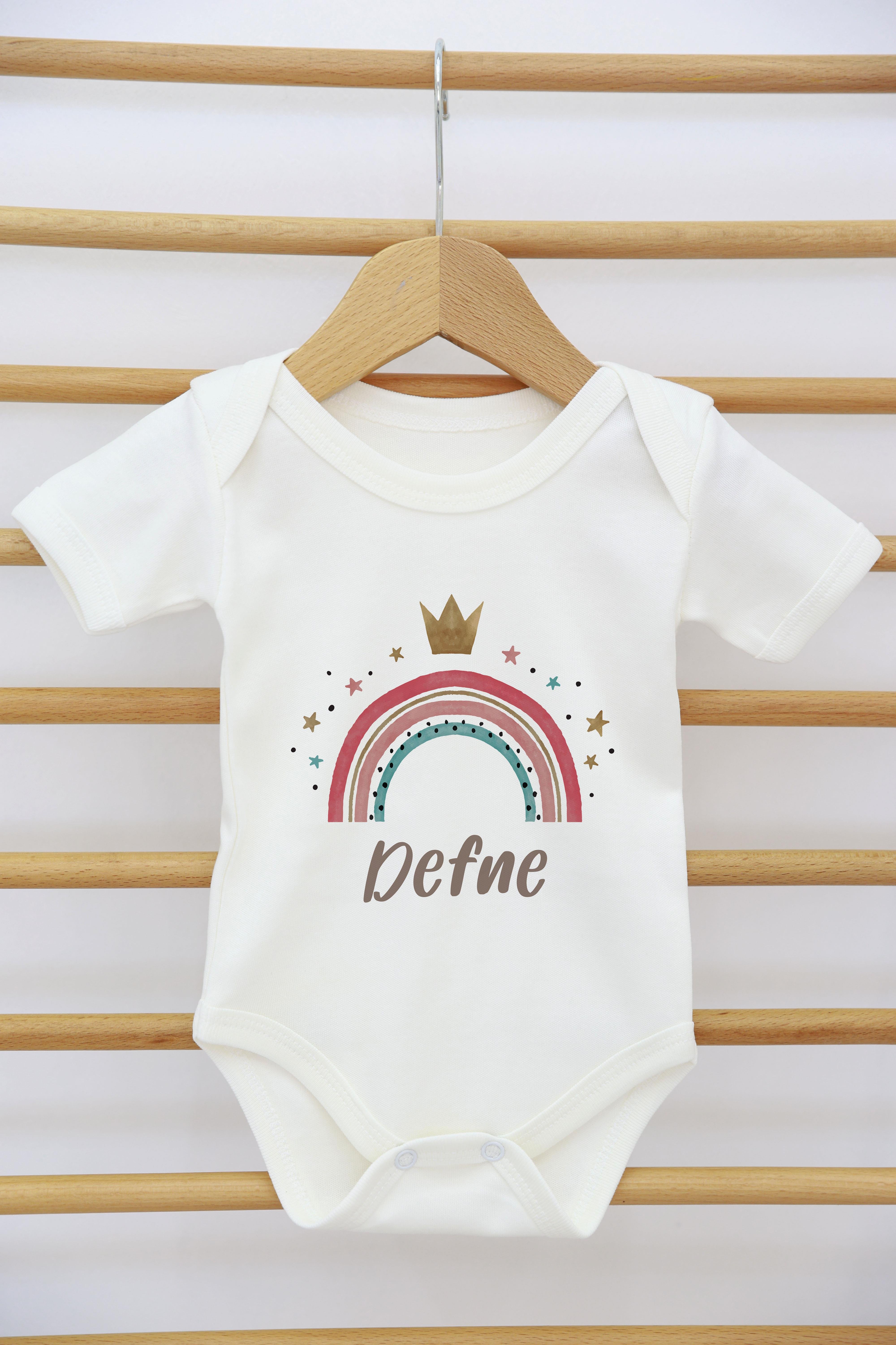 Gökkuşağı ve Bulut Desenli 11'li İsimli Organik Hastane Çıkış Seti