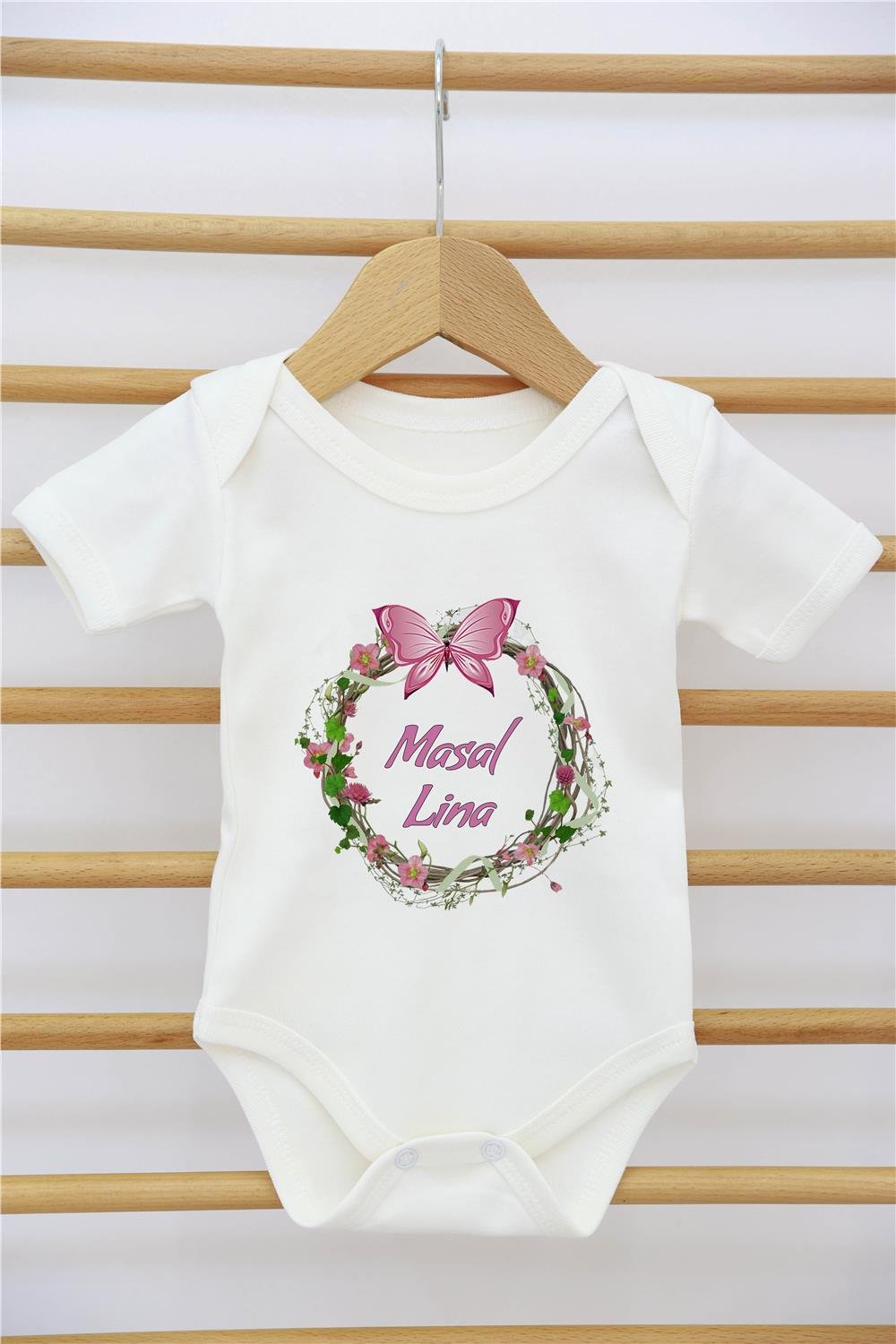 Gökkuşağı ve Kalp Desenli 11'li İsimli Organik Hastane Çıkış Seti