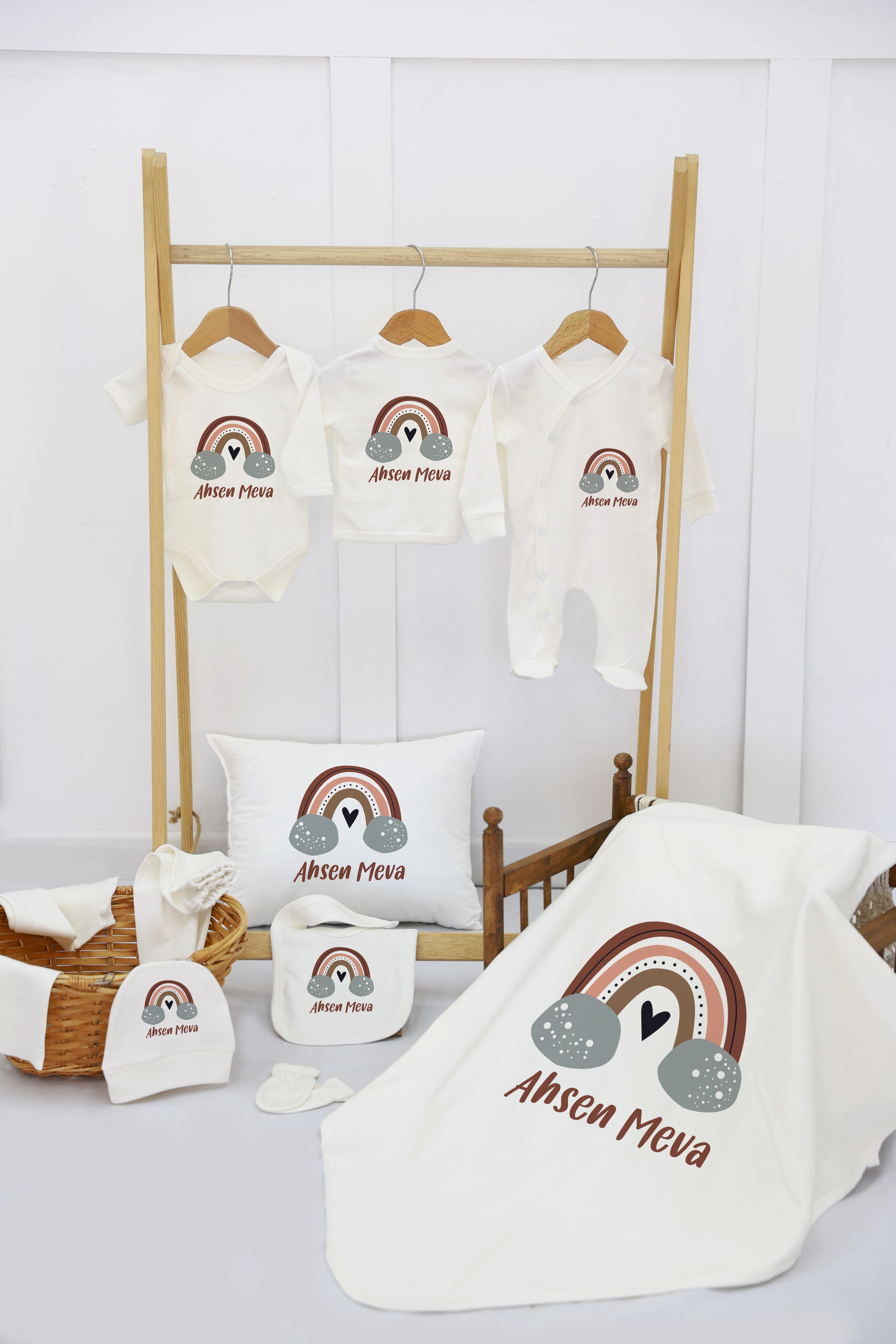 Güneş Desenli 11'li İsimli Organik Hastane Çıkış Seti