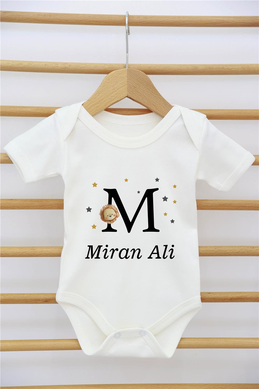 Mavi Gökkuşağı Desenli 11'li İsimli Organik Hastane Çıkış Seti