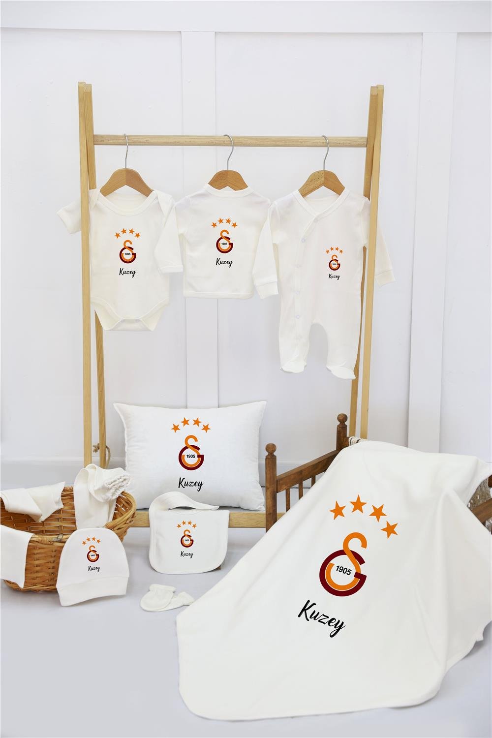 Safari Desenli 11'li İsimli Organik Hastane Çıkış Seti