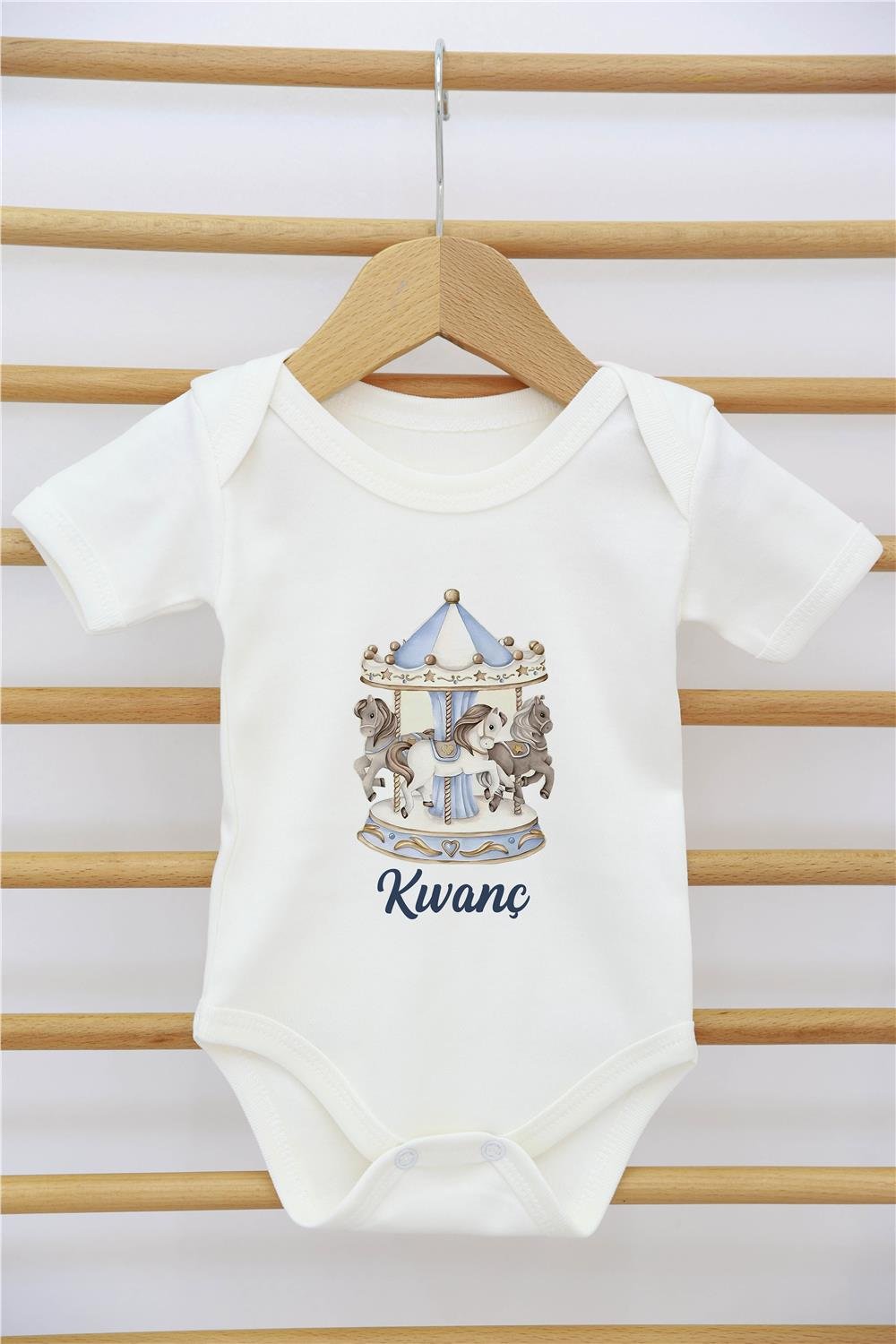 Safari ve Gökkuşağı Desenli 11'li İsimli Organik Hastane Çıkış Seti