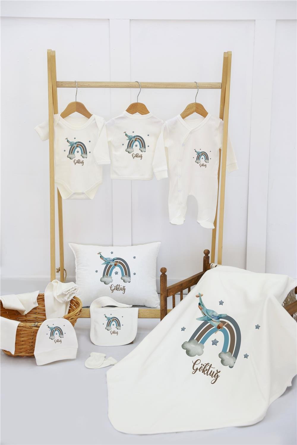 Sevimli At Desenli 11'li İsimli Organik Hastane Çıkış Seti