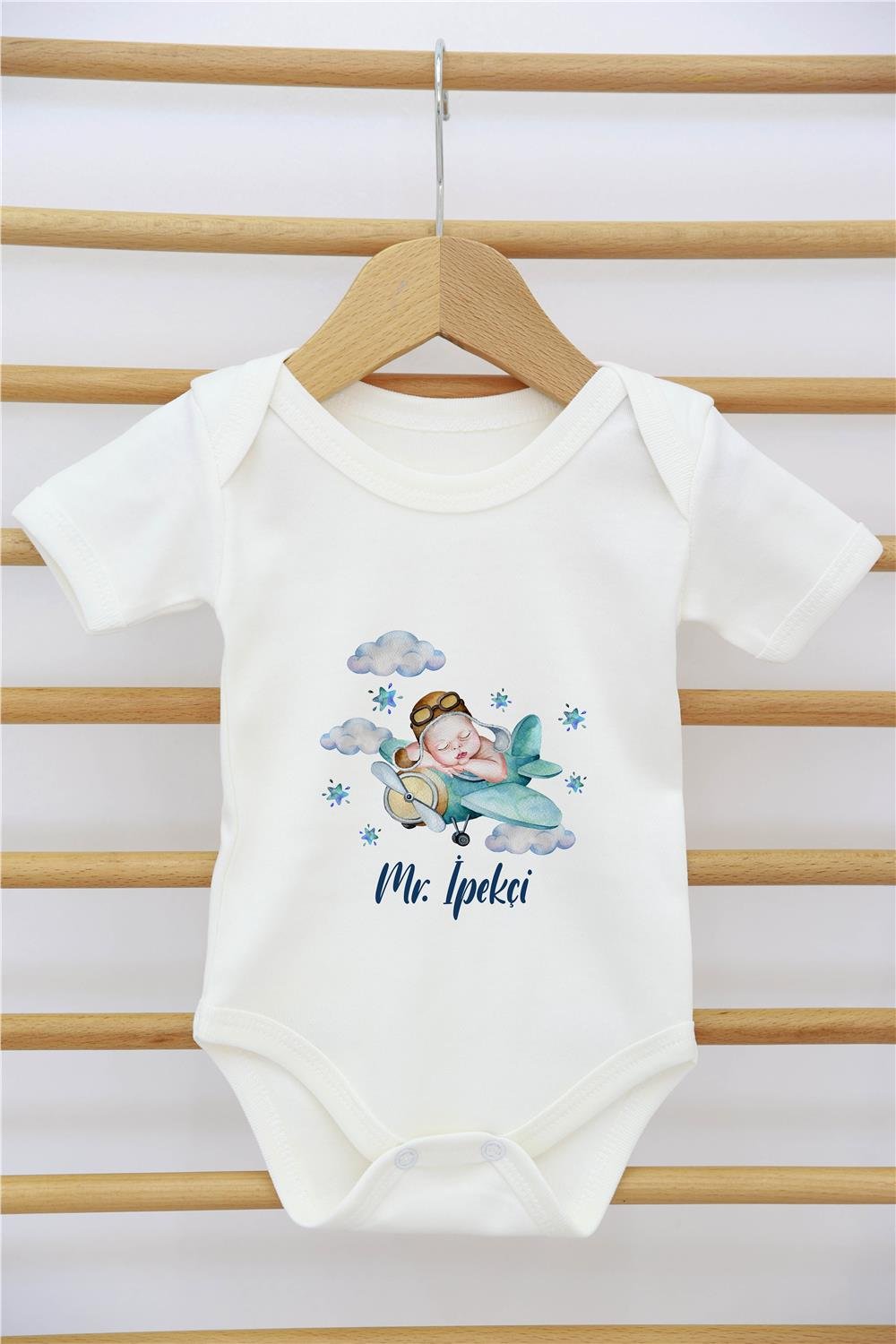 Sevimli Ayı ve Gökkuşağı Desenli 11'li İsimli Organik Hastane Çıkış Seti