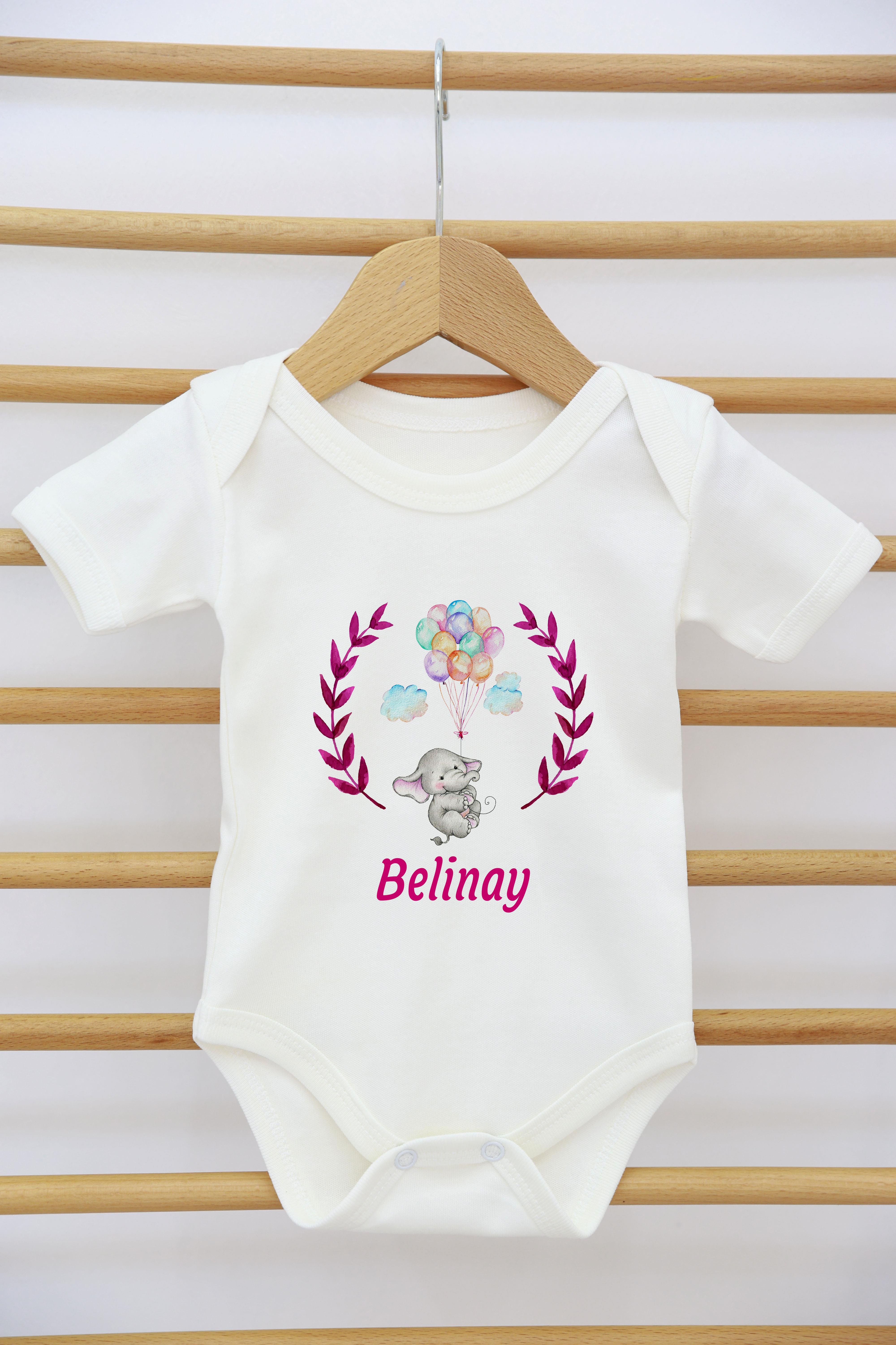 Sevimli Ayı ve Kuş Desenli 11'li İsimli Organik Hastane Çıkış Seti