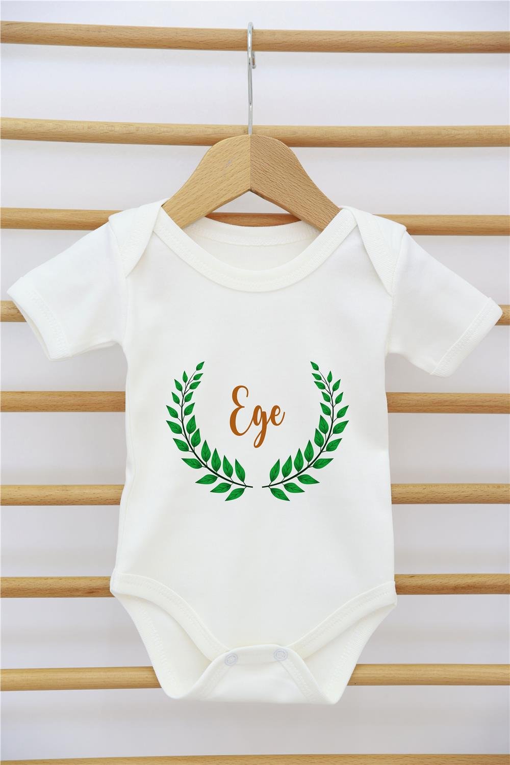 Soft Yaprak Desenli 11'li İsimli Organik Hastane Çıkış Seti