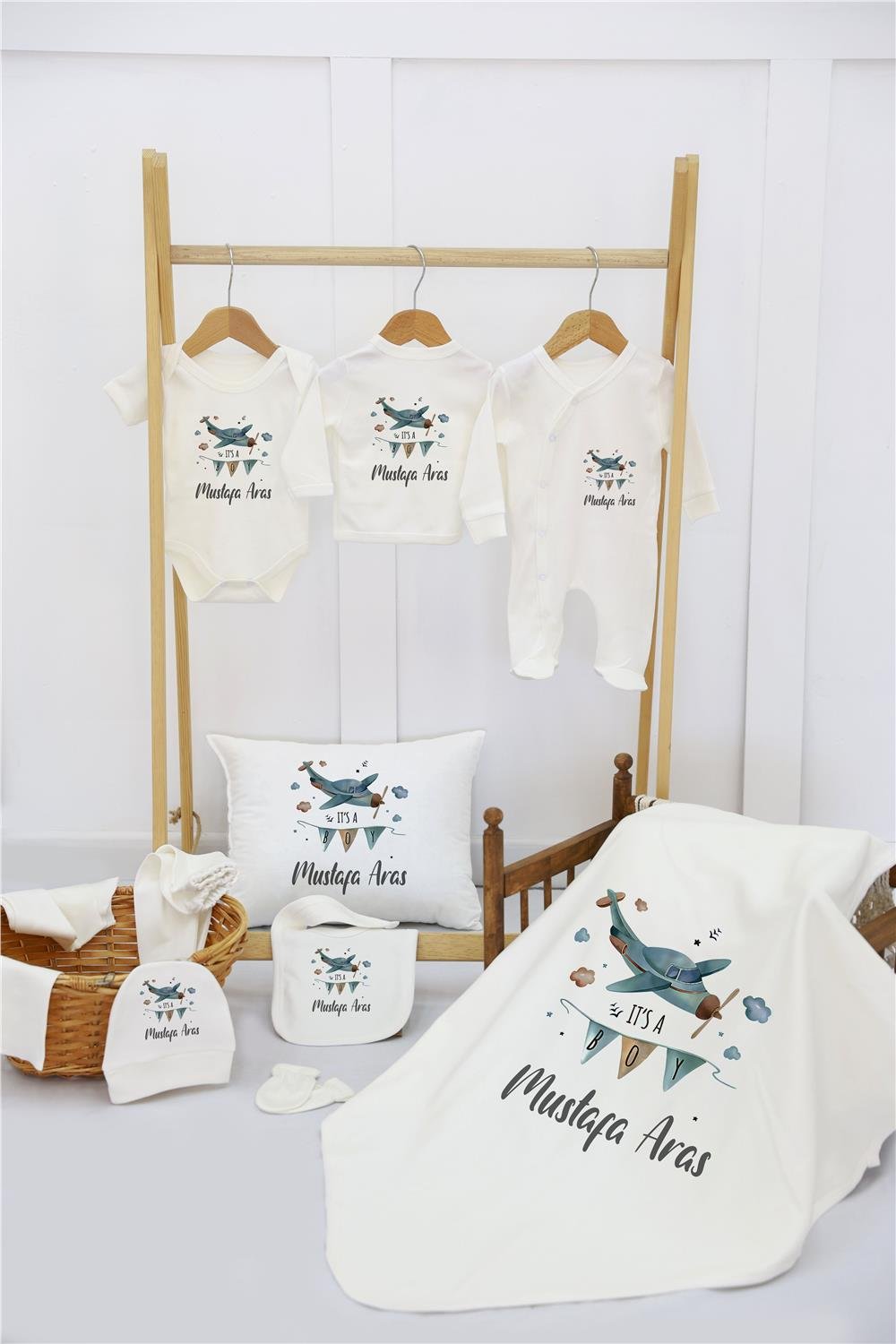 Taraftar Desenli 11'li İsimli Organik Hastane Çıkış Seti