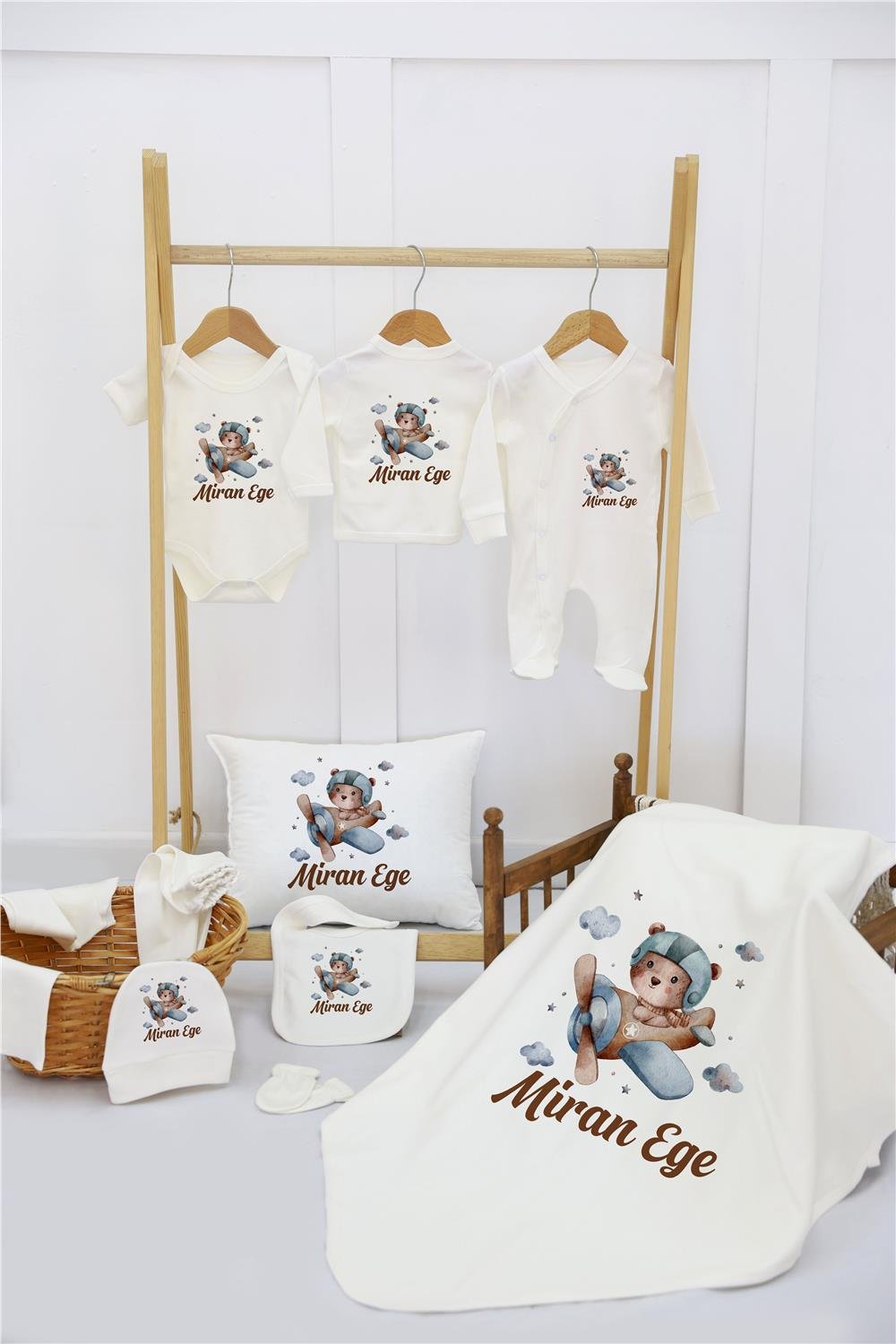 Taraftar Desenli 11'li İsimli Organik Hastane Çıkış Seti