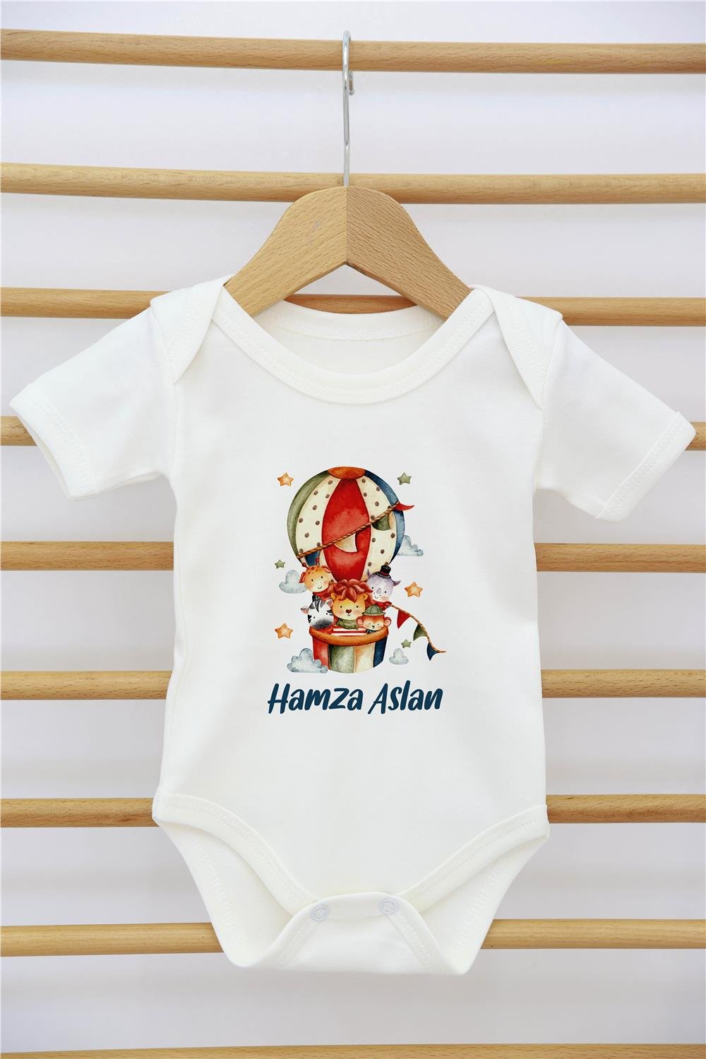 Uçak ve Ayı Desenli 11'li İsimli Organik Hastane Çıkış Seti