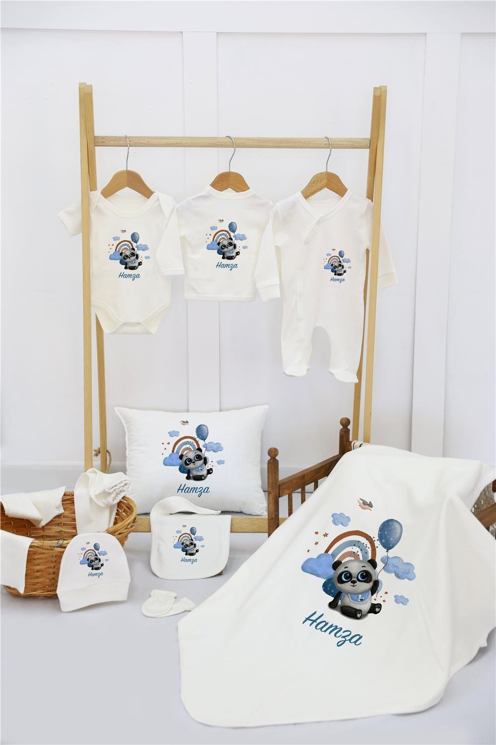 Uzaylı Aslan Desenli 11'li İsimli Organik Hastane Çıkış Seti