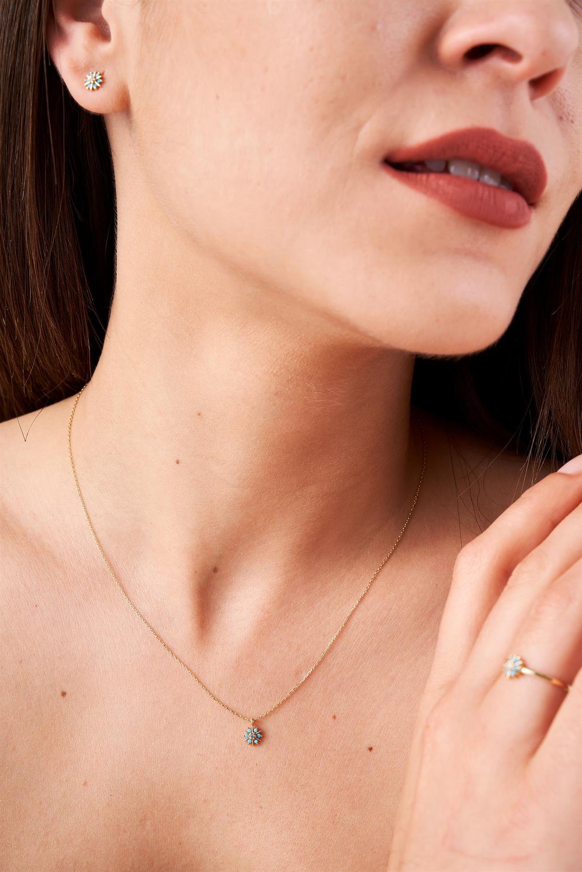 FİRUZE MİNİMAL  KOLYE - AK855