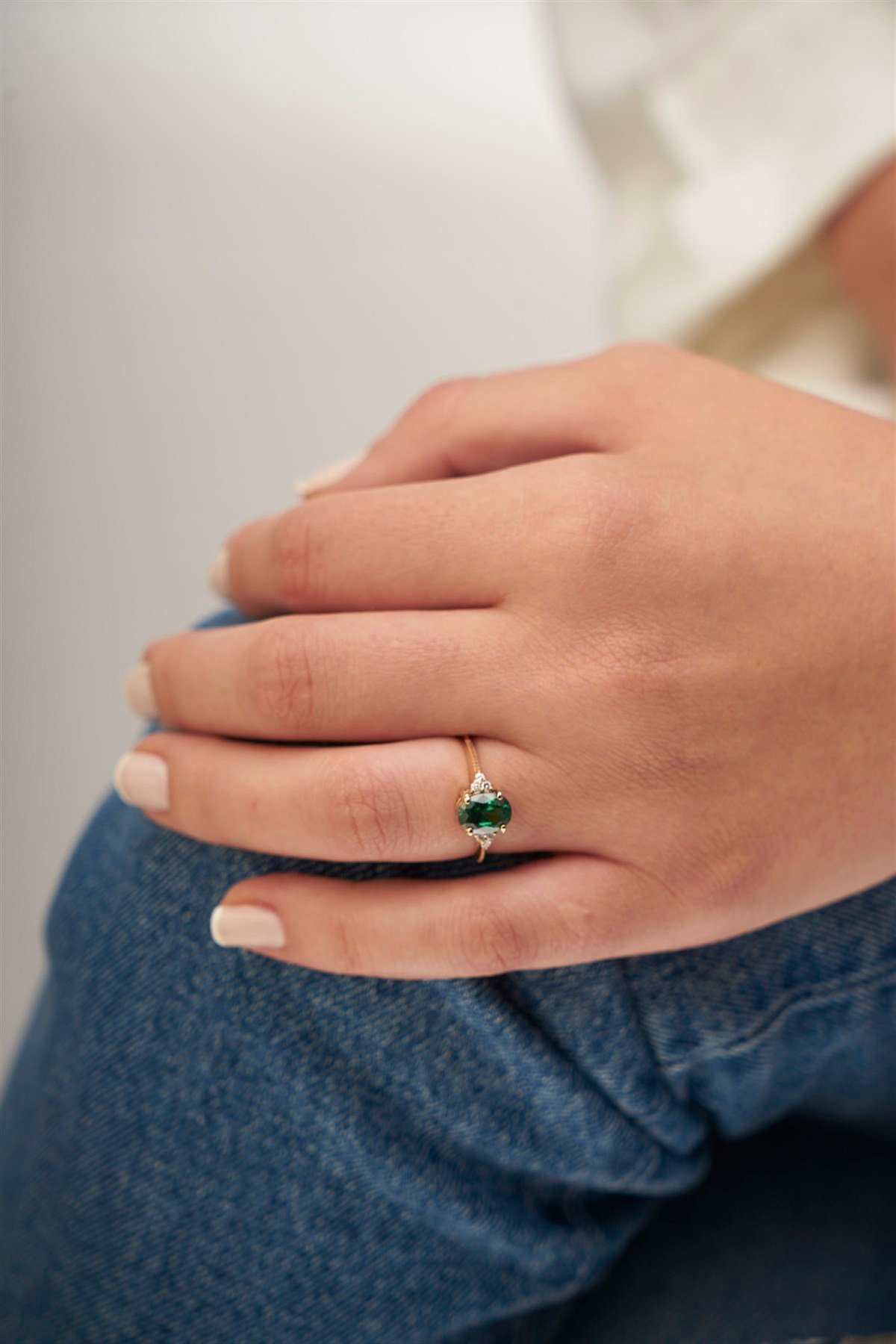 İSKOÇ EVLİLİK TEKLİF GREEN TOPAZ PIRLANTA TEKTAŞ YÜZÜK - AK554