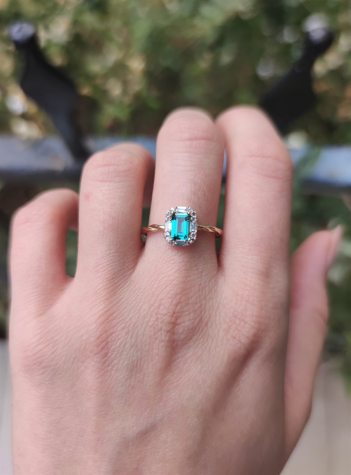 Jena Green Topaz Pırlanta Yüzük AK-1350