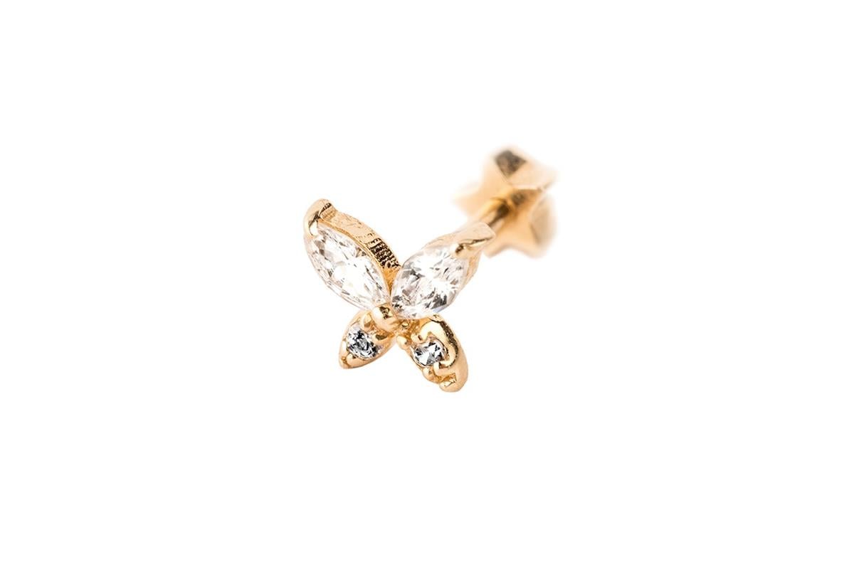 KELEBEK MOTİFLİ TRAGUS KÜPE -ak15790