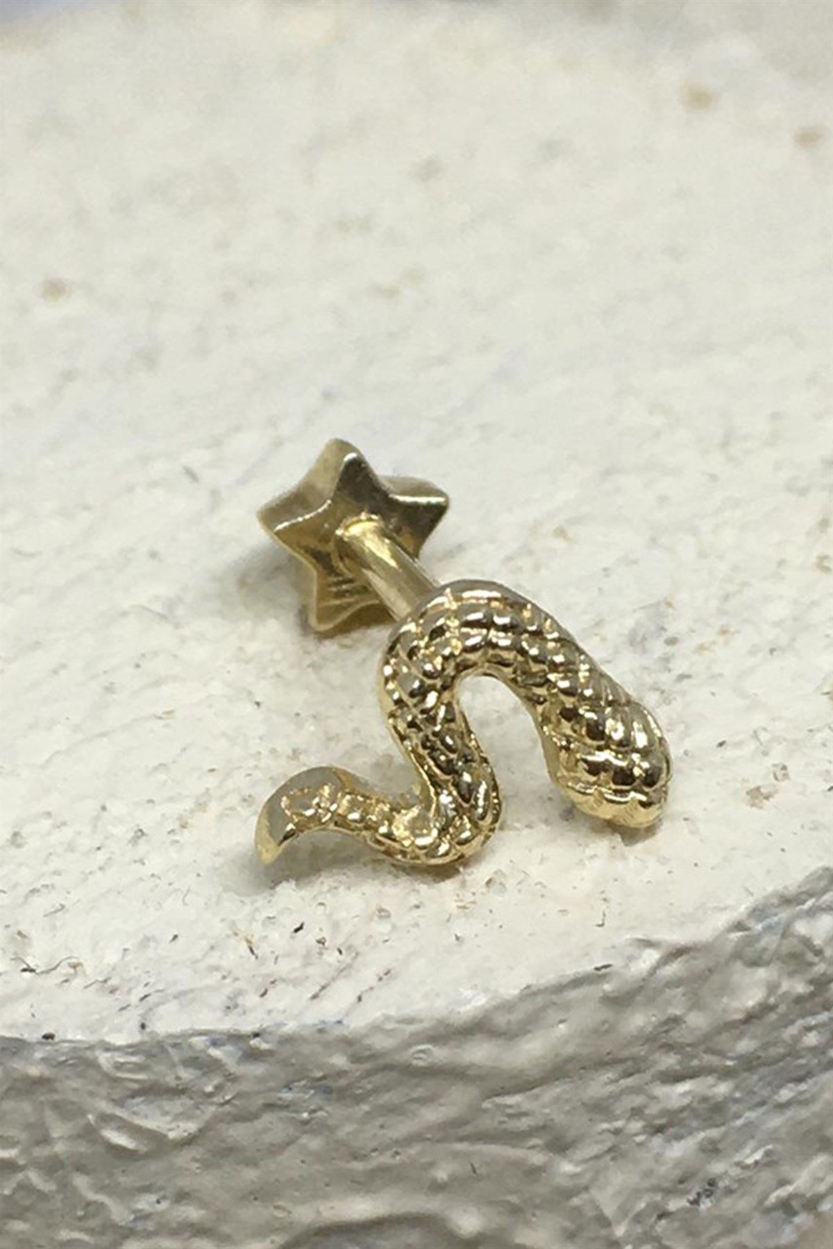 TRAGUS YILAN MOTİFLİ KÜPE  - AK1080