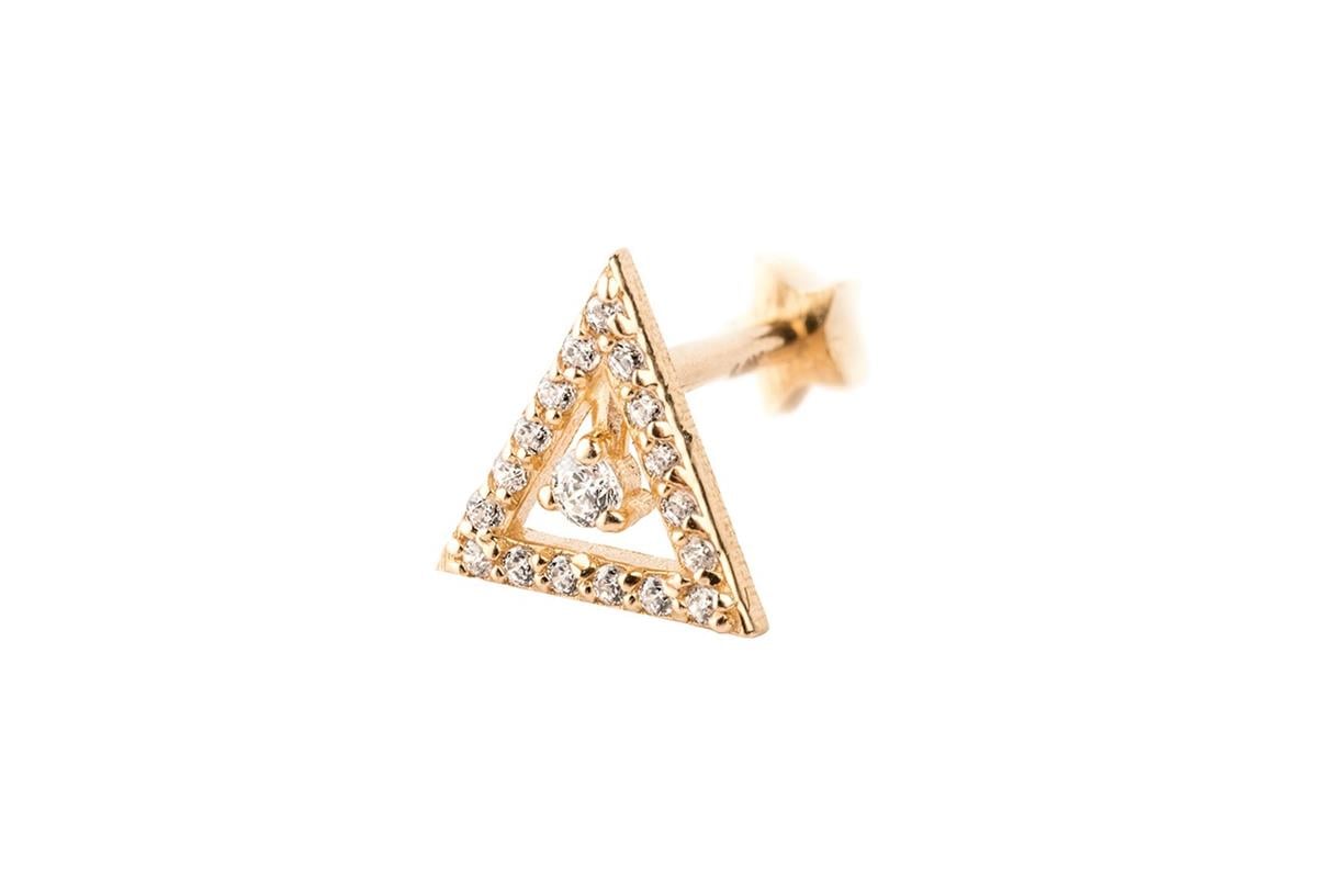ÜÇGEN MOTİFLİ TRAGUS KÜPE -ak15787