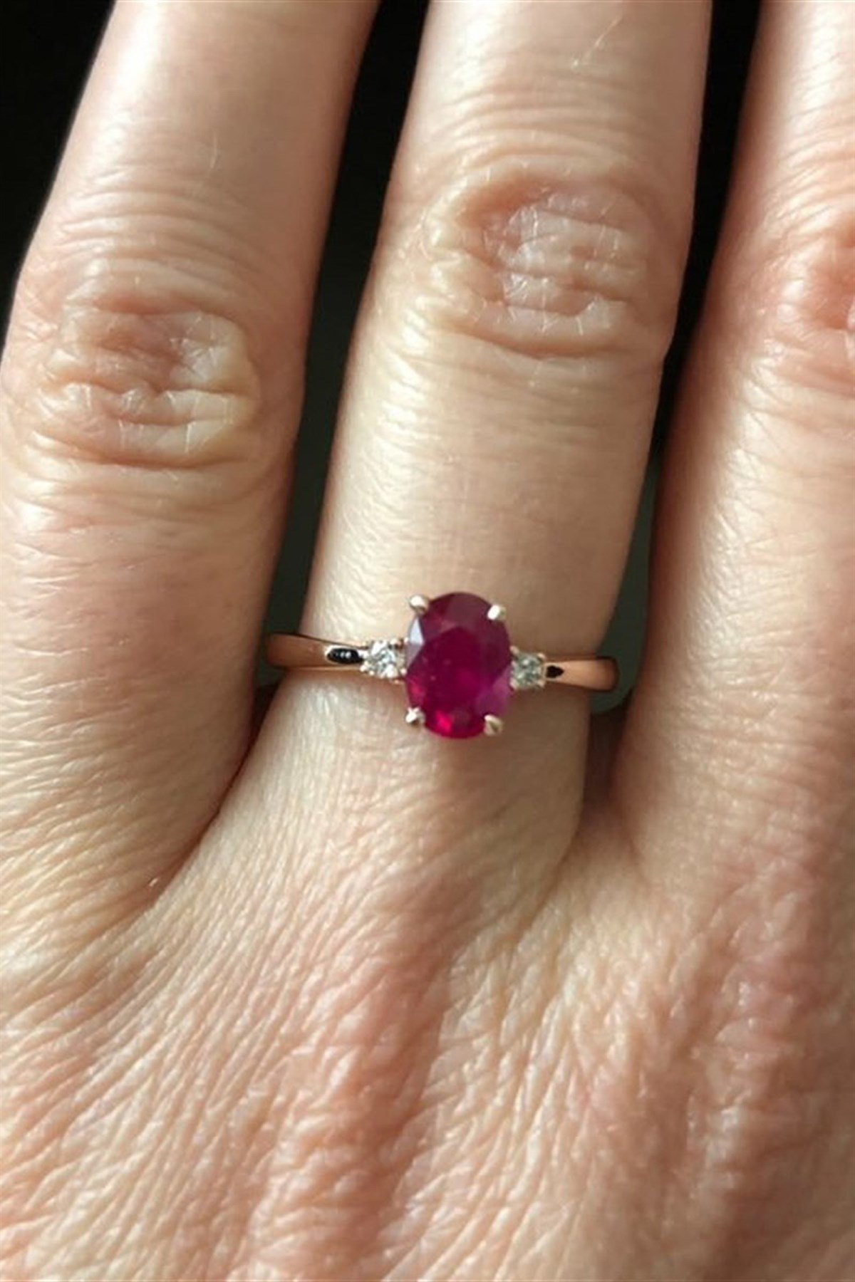 YAKUT&SWAROVSKİ TAŞLI NİŞAN YÜZÜĞÜ - AK0118