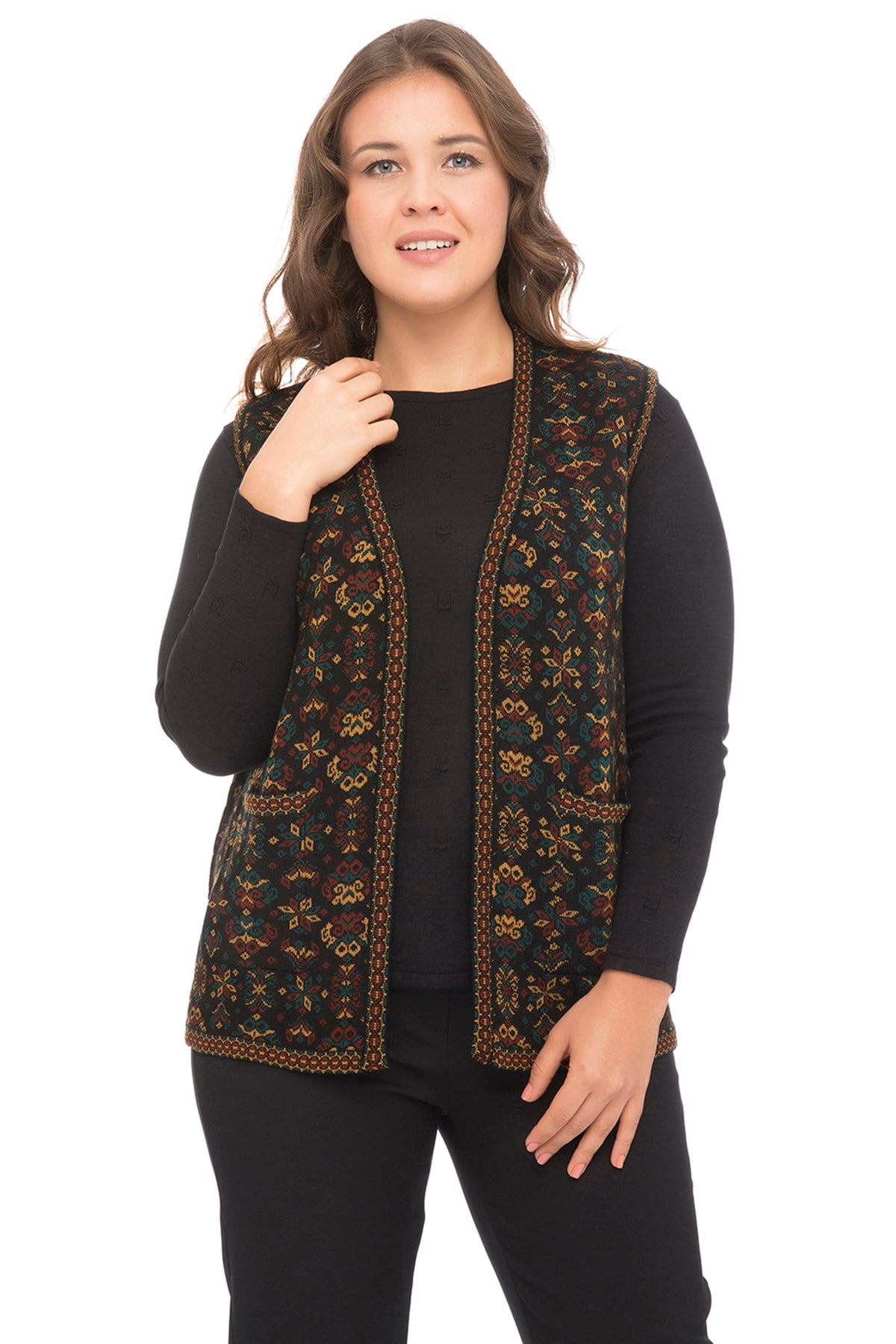 Çiçek Desen Kilim Yelek / AnaYELEK