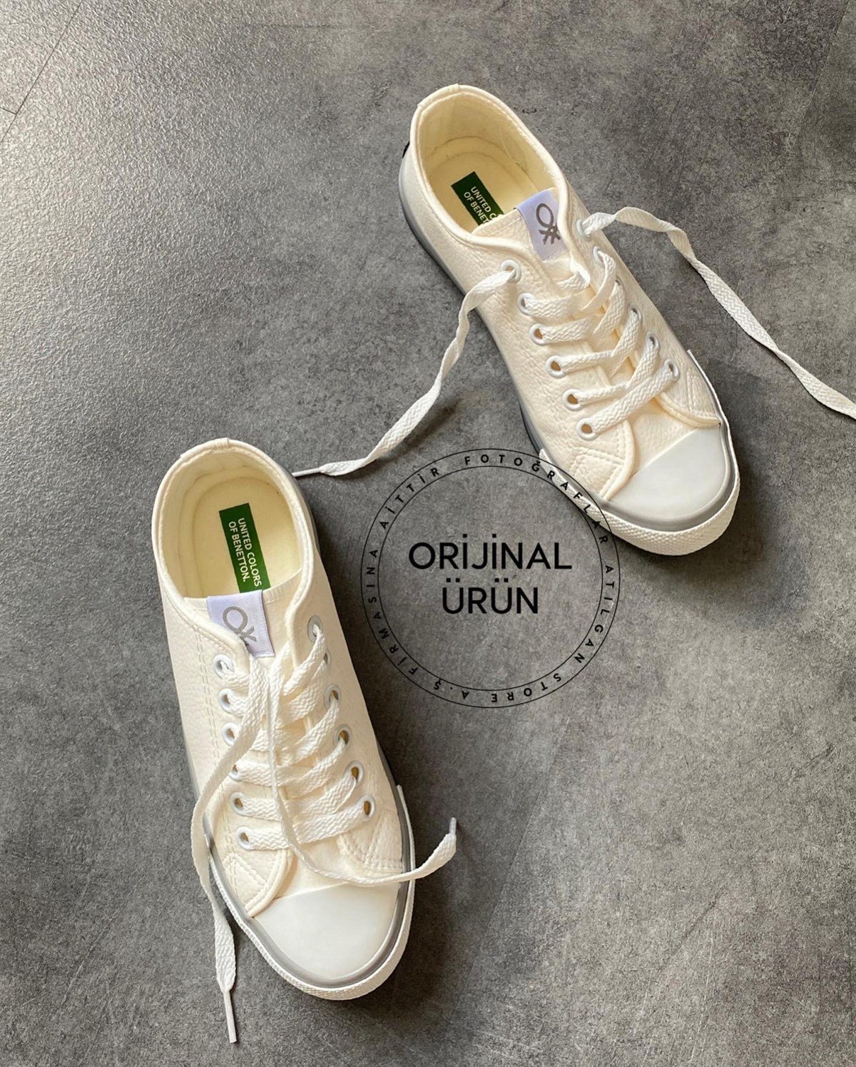 UNITED COLORS OF BENETTONKadınBN-30725 Benetton Spor Ayakkabı - Beyaz & Gri