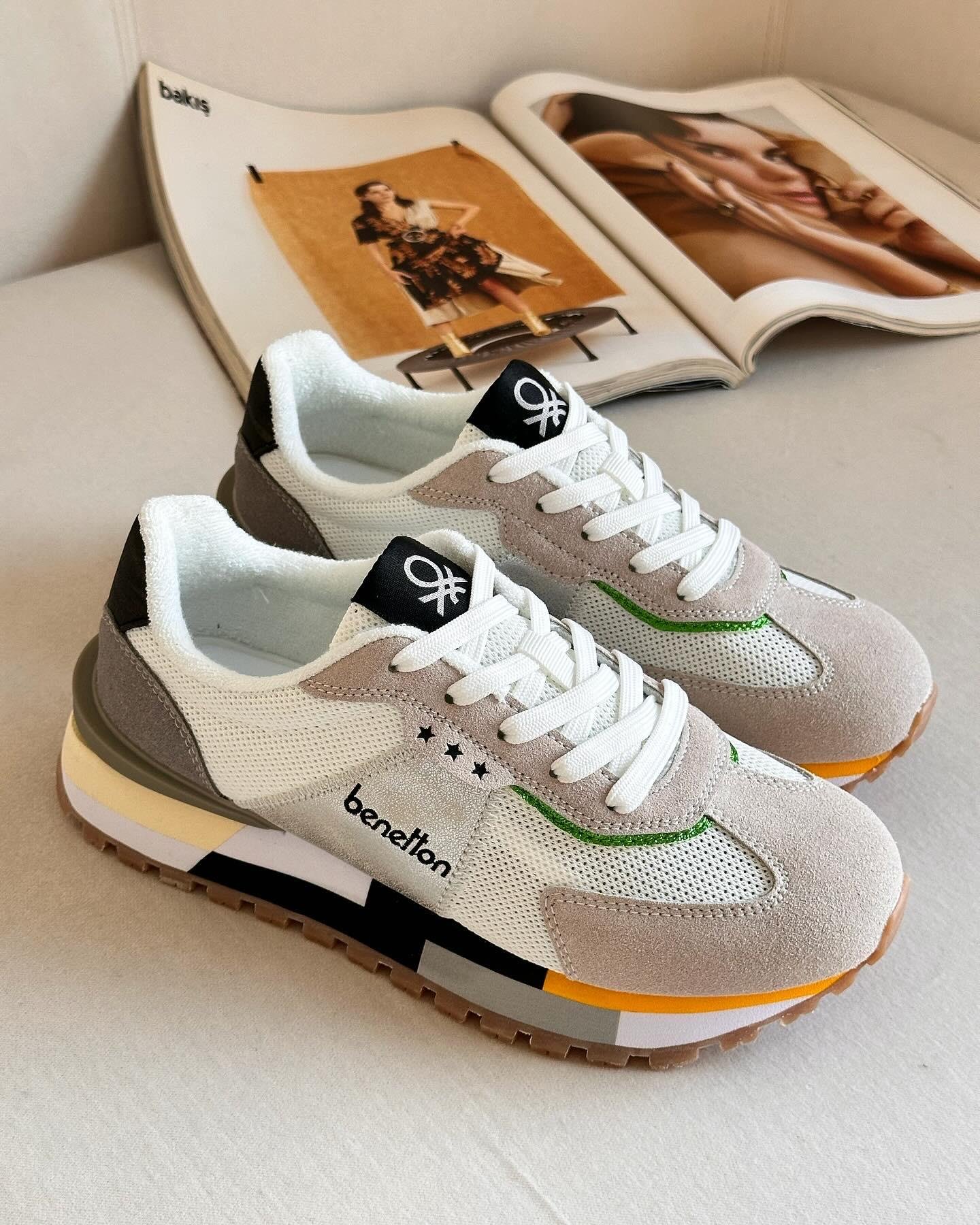 UNITED COLORS OF BENETTONSNEAKERBNT-10009 Benetton Kadın Sneaker - Beyaz & Gri