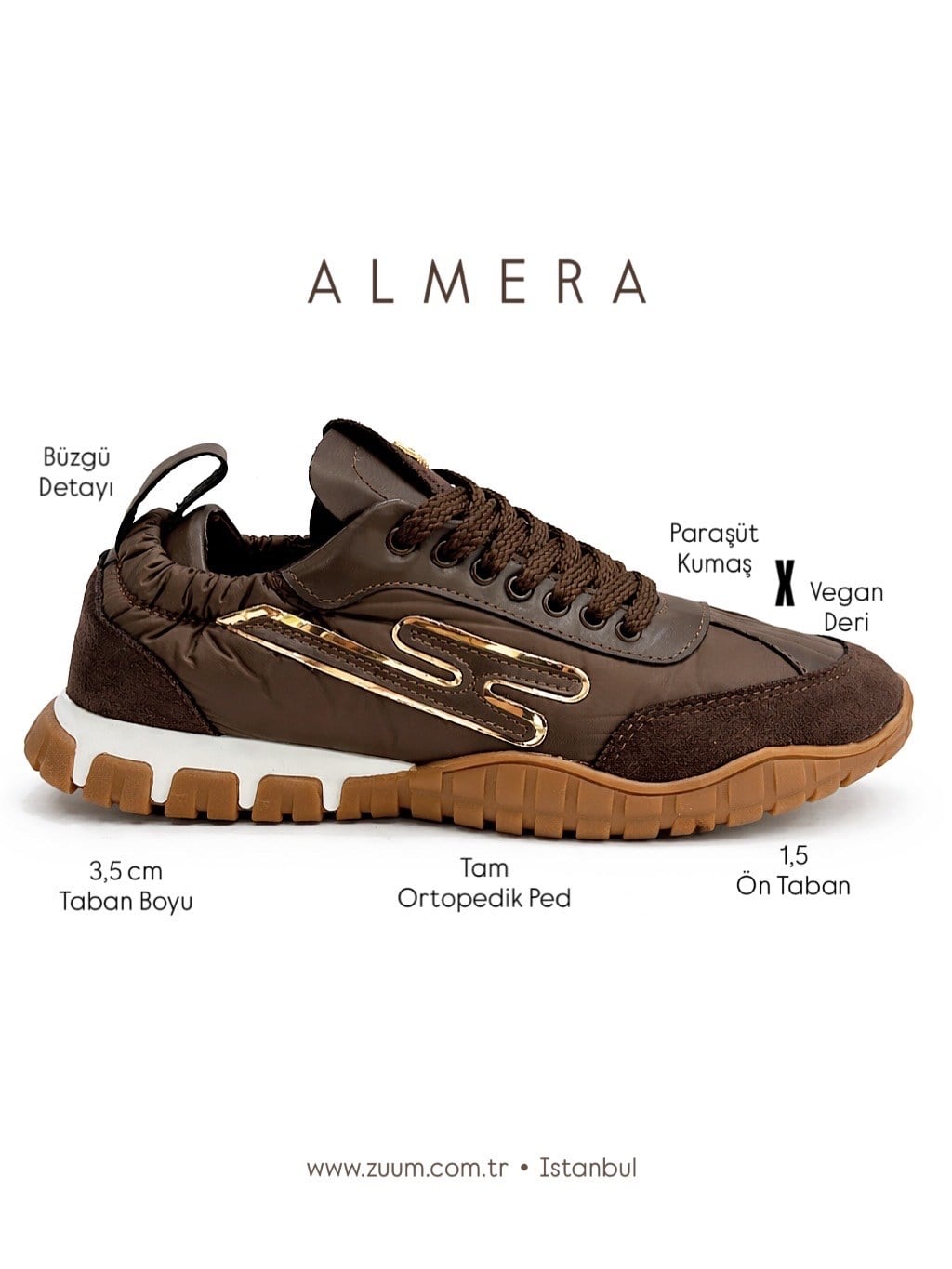 ZUUMSNEAKERAlmera Kadın Sneaker - Kahve