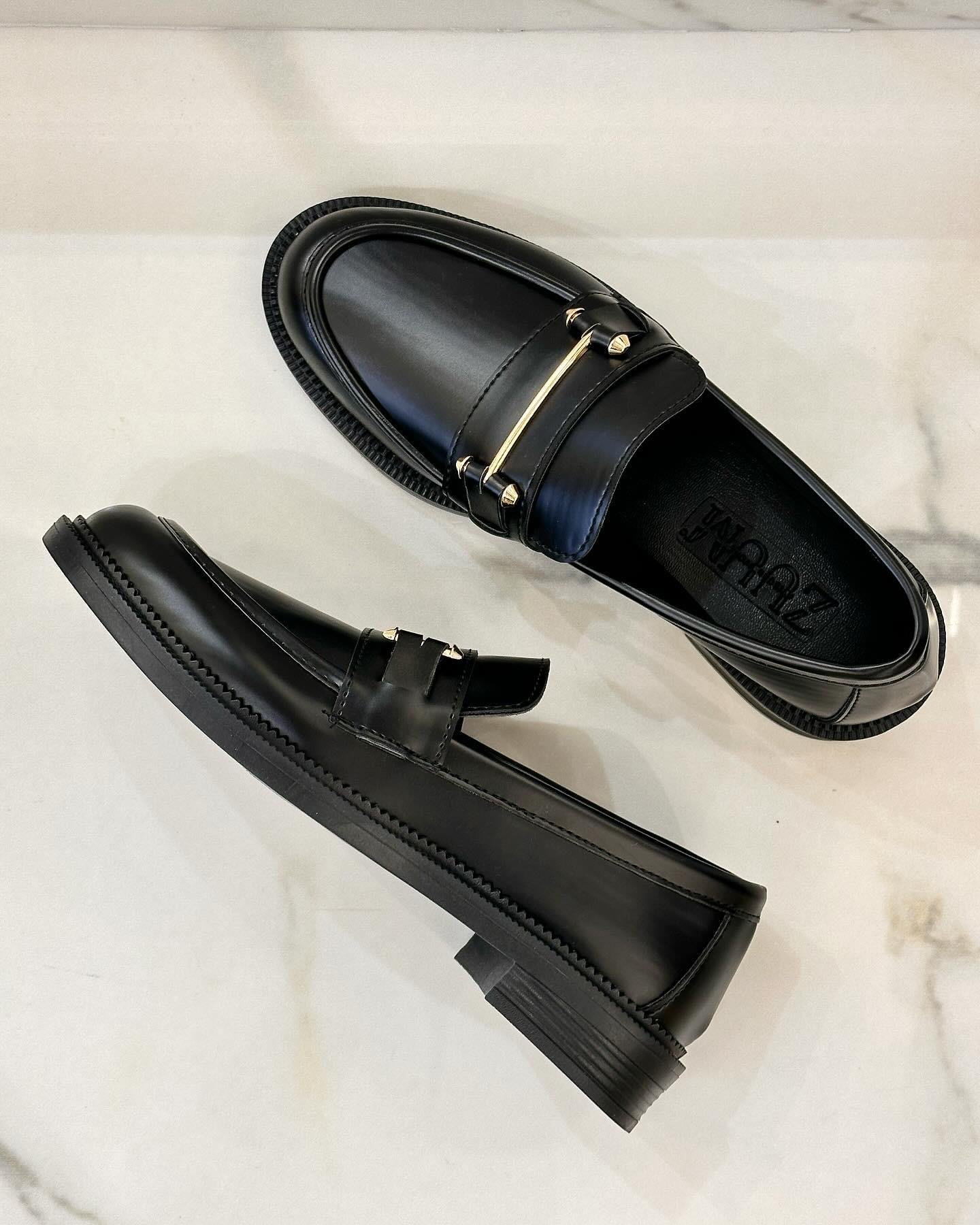 ZUUMMakosen & OxfordAlva Günlük Kadın Loafer Ayakkabı - Siyah Mat Rugan
