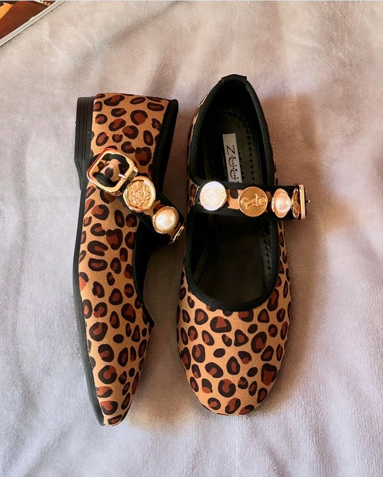 ZUUMBabet & EspadrilAngel Aksesuarlı Kadın Babet - Leopar