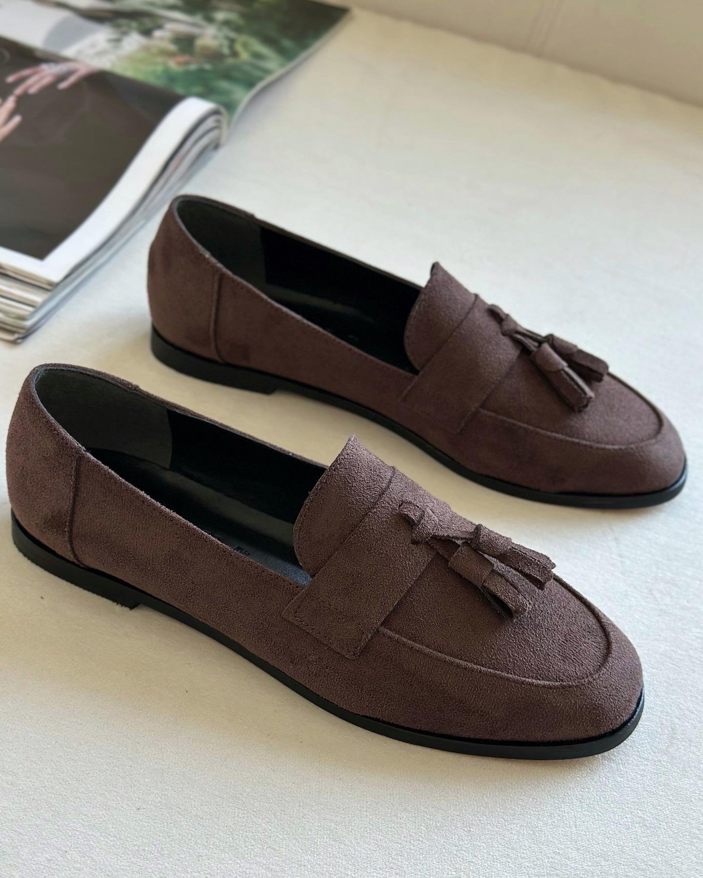 ZUUMMAKOSEN & OXFORDBera Püsküllü Günlük Kadın Loafer - Kahve Süet