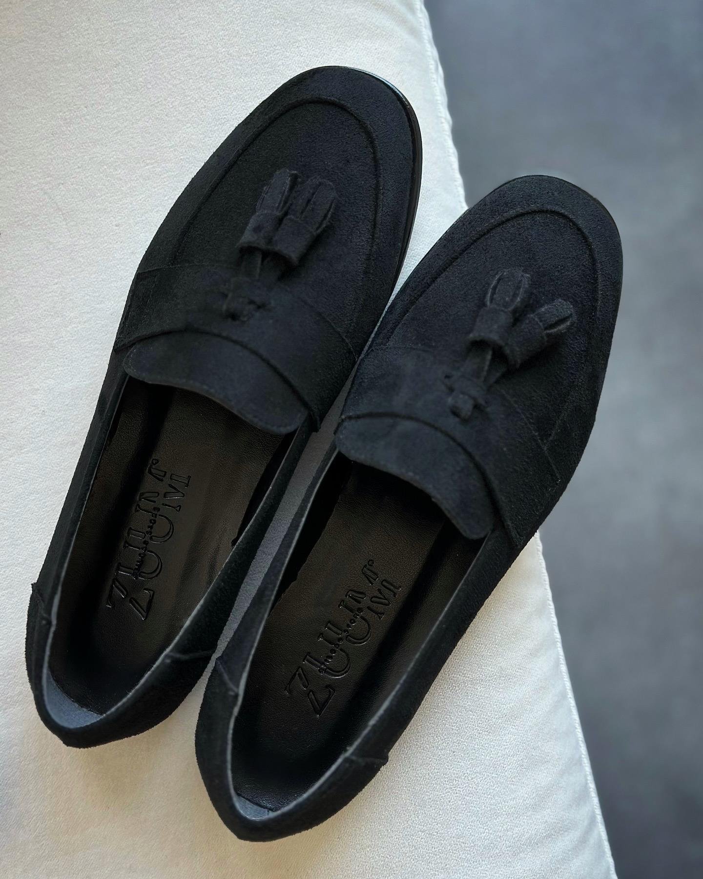 ZUUMMAKOSEN & OXFORDBera Püsküllü Günlük Kadın Loafer - Siyah Süet