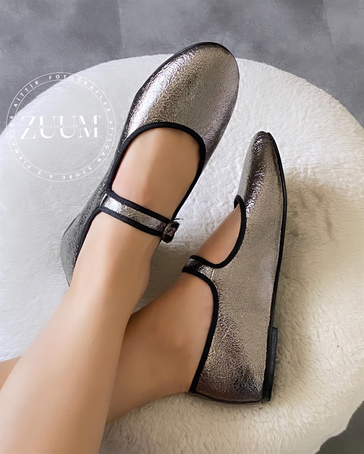 ZUUMBabet & EspadrilBeys Kadın Balerin Babet - Platin
