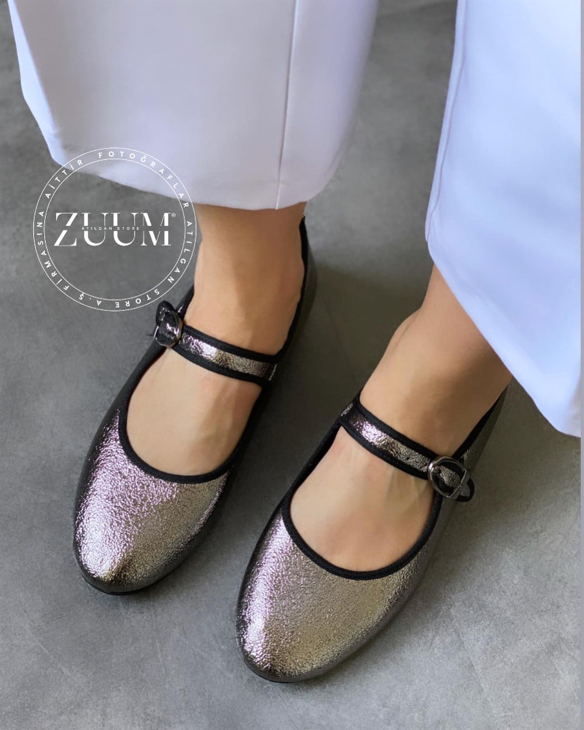 ZUUMBabet & EspadrilBeys Kadın Balerin Babet - Platin