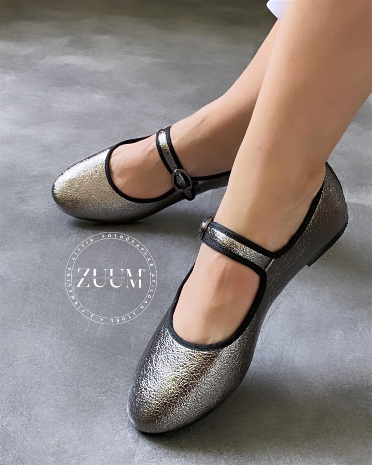 ZUUMBabet & EspadrilBeys Kadın Balerin Babet - Platin