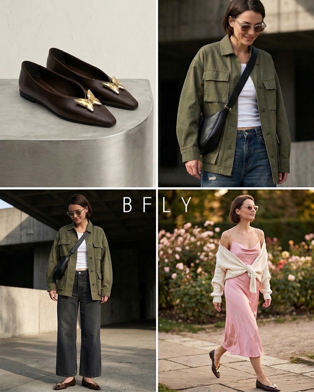 ZUUMBABET & LOAFERBfly Kelebek Tokalı Kadın Babet - Kahve Cilt