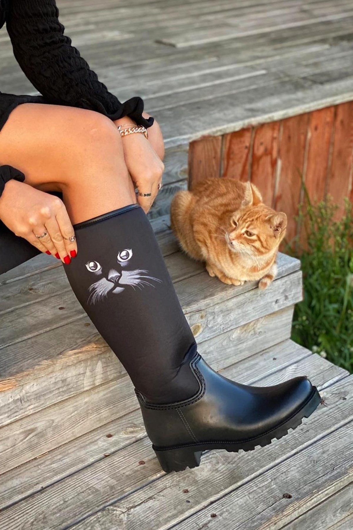 ZUUMÇizmeCat Kadın Yağmur Çizmesi - Siyah