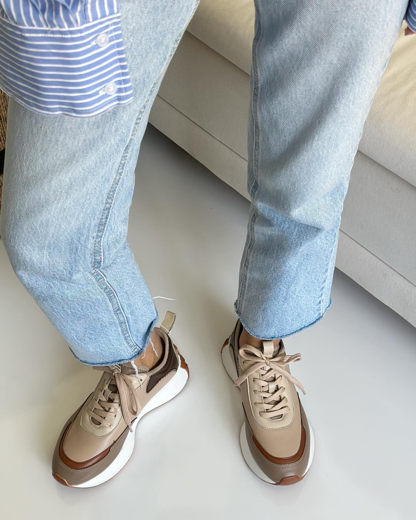 ZUUMSNEAKERChloe Hakiki Deri Kadın Spor Ayakkabı - Bej & Vizon