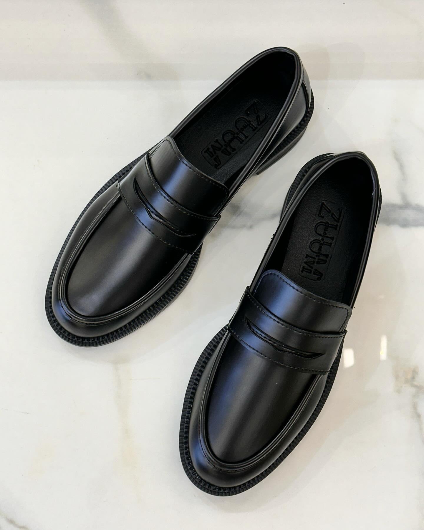 ZUUMMakosen & OxfordCoras Günlük Kadın Loafer Ayakkabı - Siyah Mat Rugan