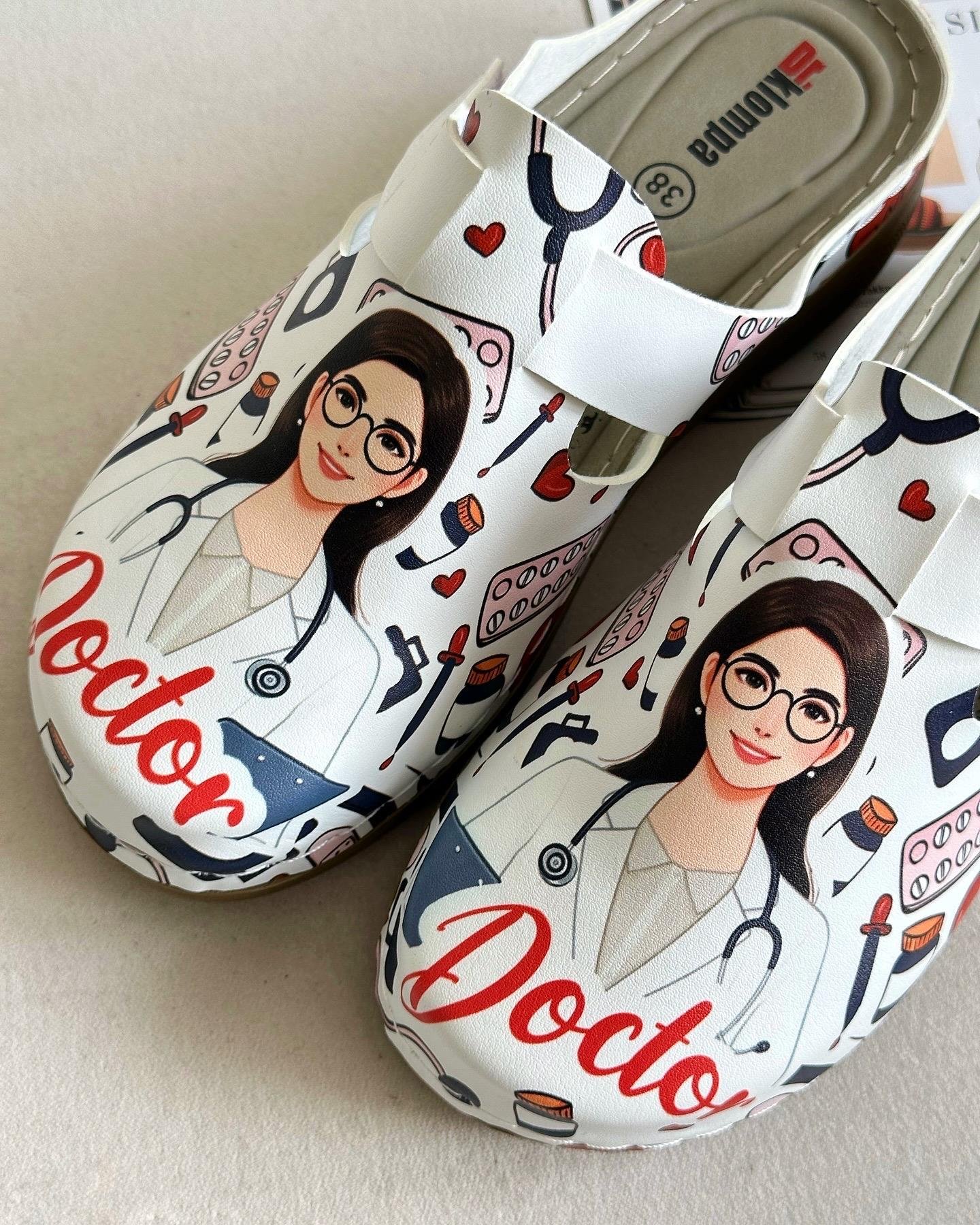 ZUUMSANDALET & TERLİKDr Betty Baskılı Anatomic Kadın Sabo - Doctor