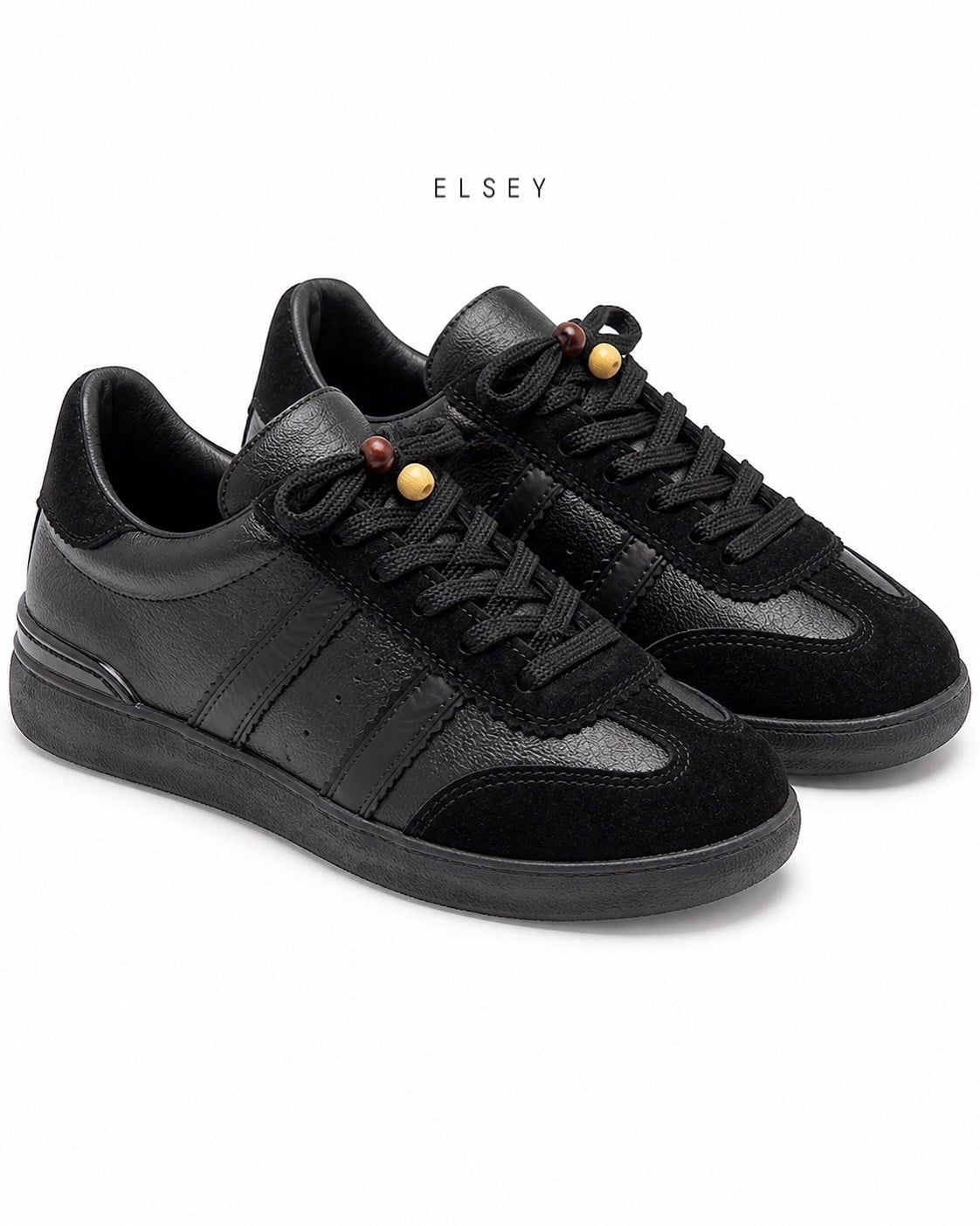 ZUUMSNEAKERElsey % 100 Hakiki Deri Kadın Sneaker - Siyah Deri