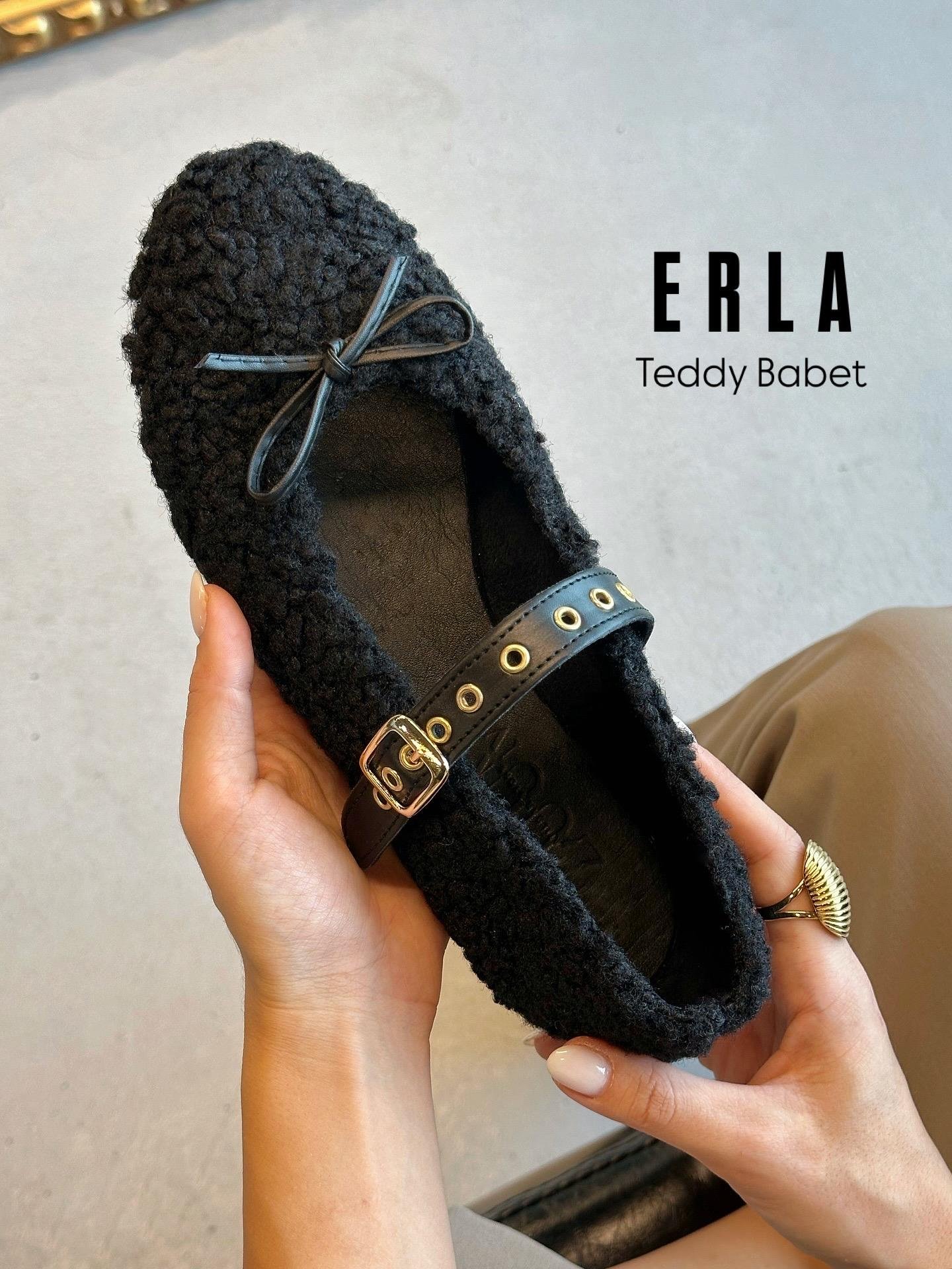 ZUUMBABET & ESPADRİLErla Mary Jane Kadın Balerin Babet - Siyah Kıvırcık