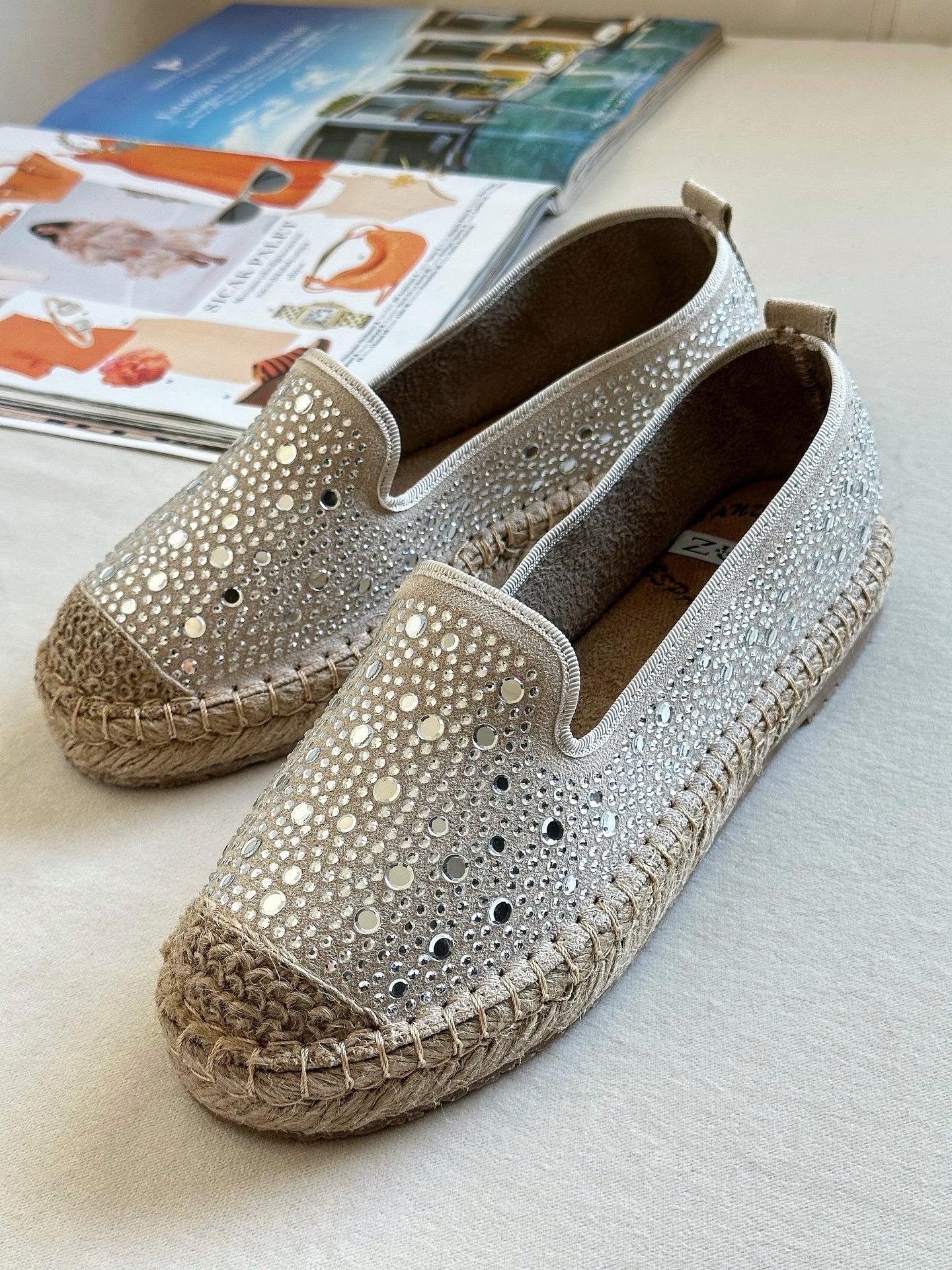 ZUUMBABET & ESPADRİLFeles Taşlı  Kadın Espadril - Bej