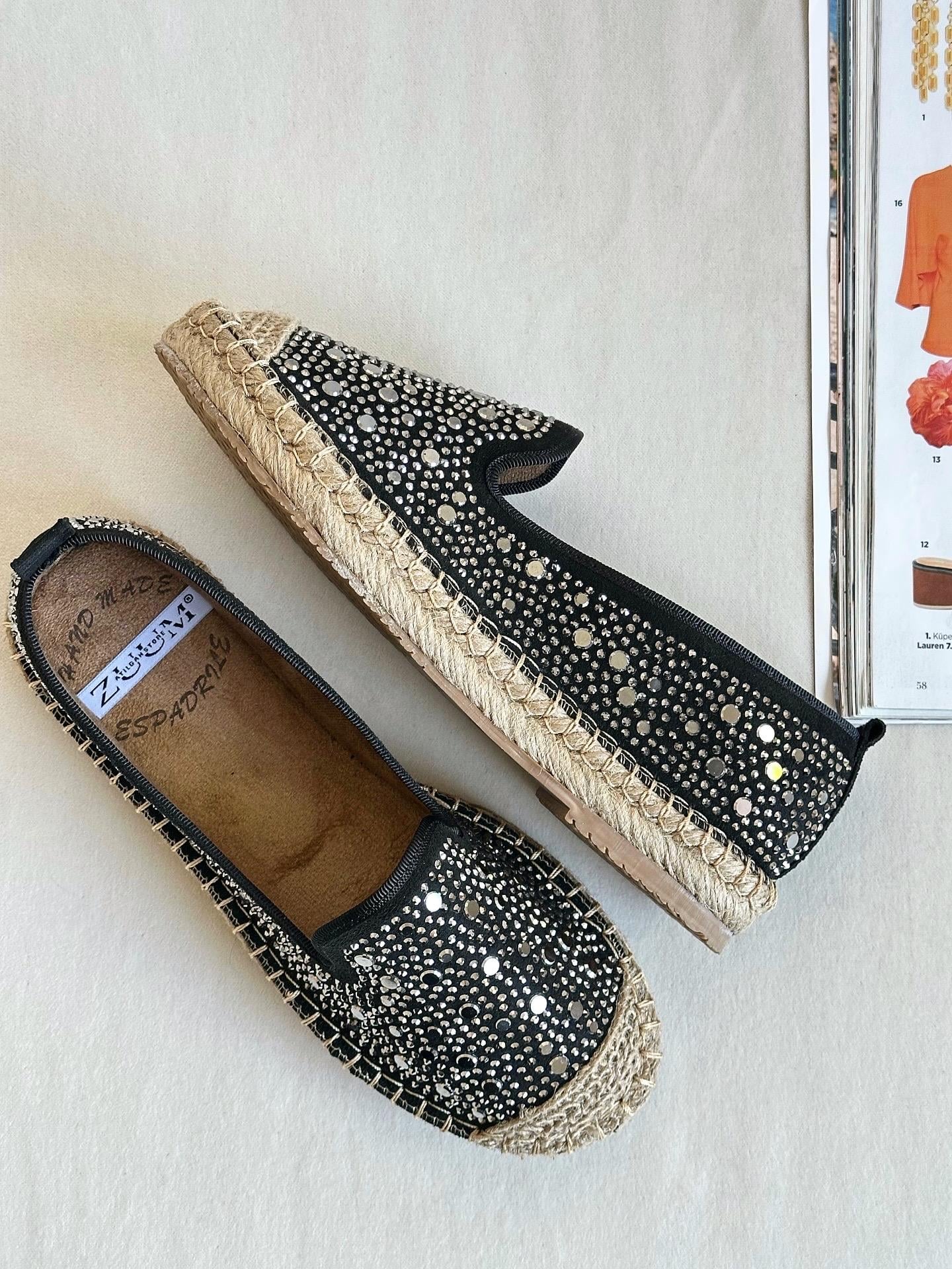 ZUUMBABET & ESPADRİLFeles Taşlı  Kadın Espadril - Siyah
