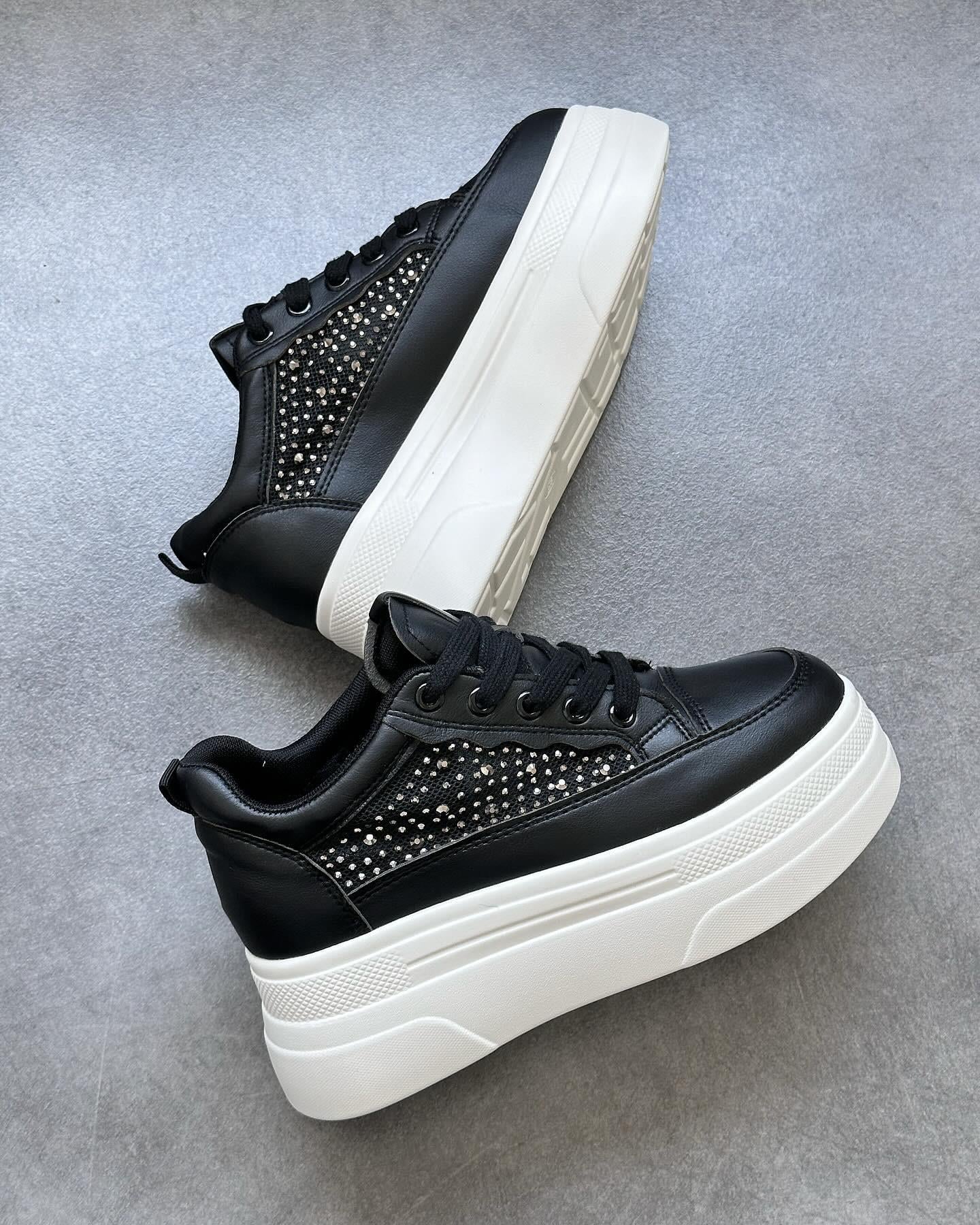ZUUMSNEAKERFlein İçten Gizli Topuklu Kalın Taban Kadın Sneaker - Siyah