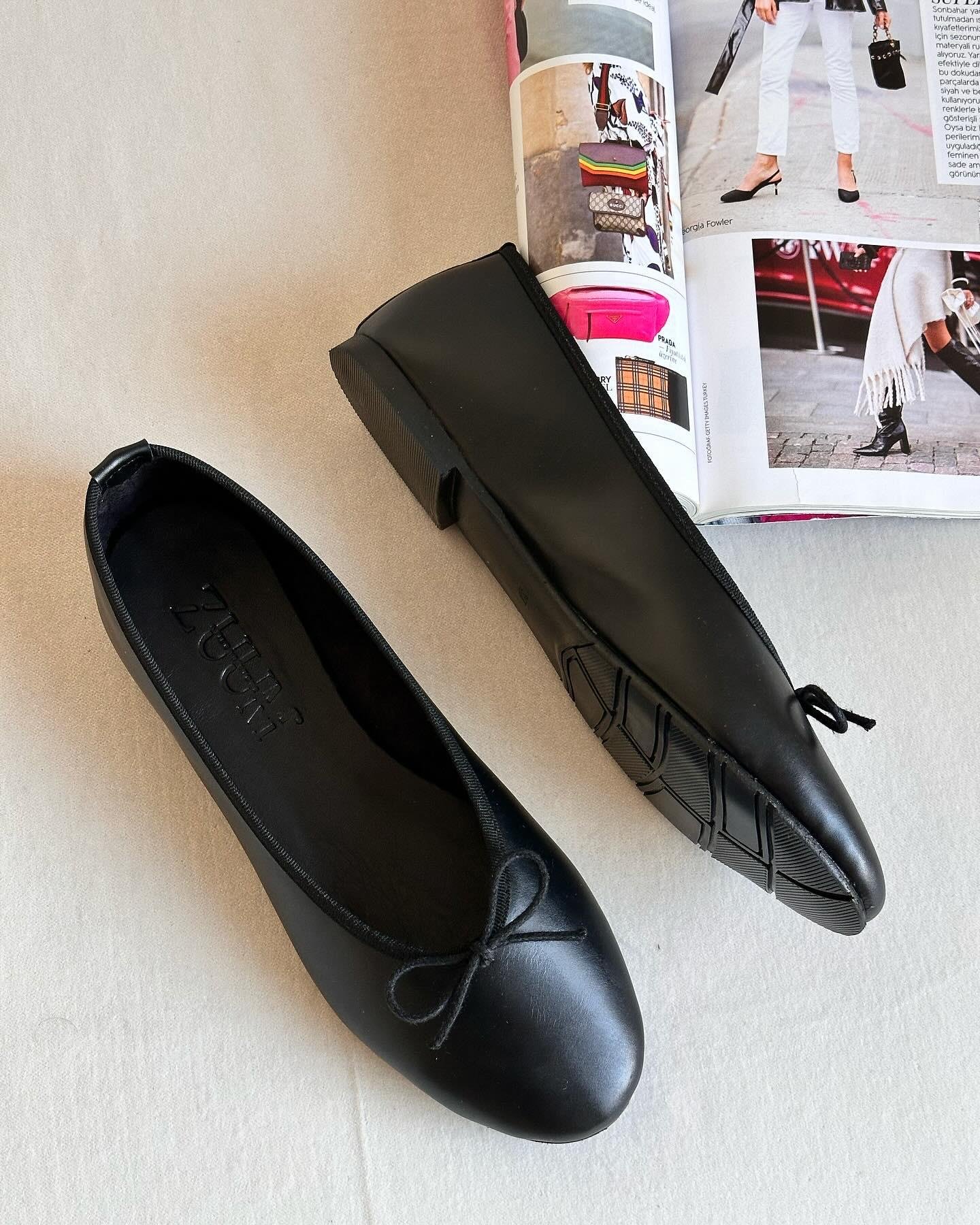 ZUUMBABET & ESPADRİLHobby Kadın Balerin Babet - Siyah Cilt