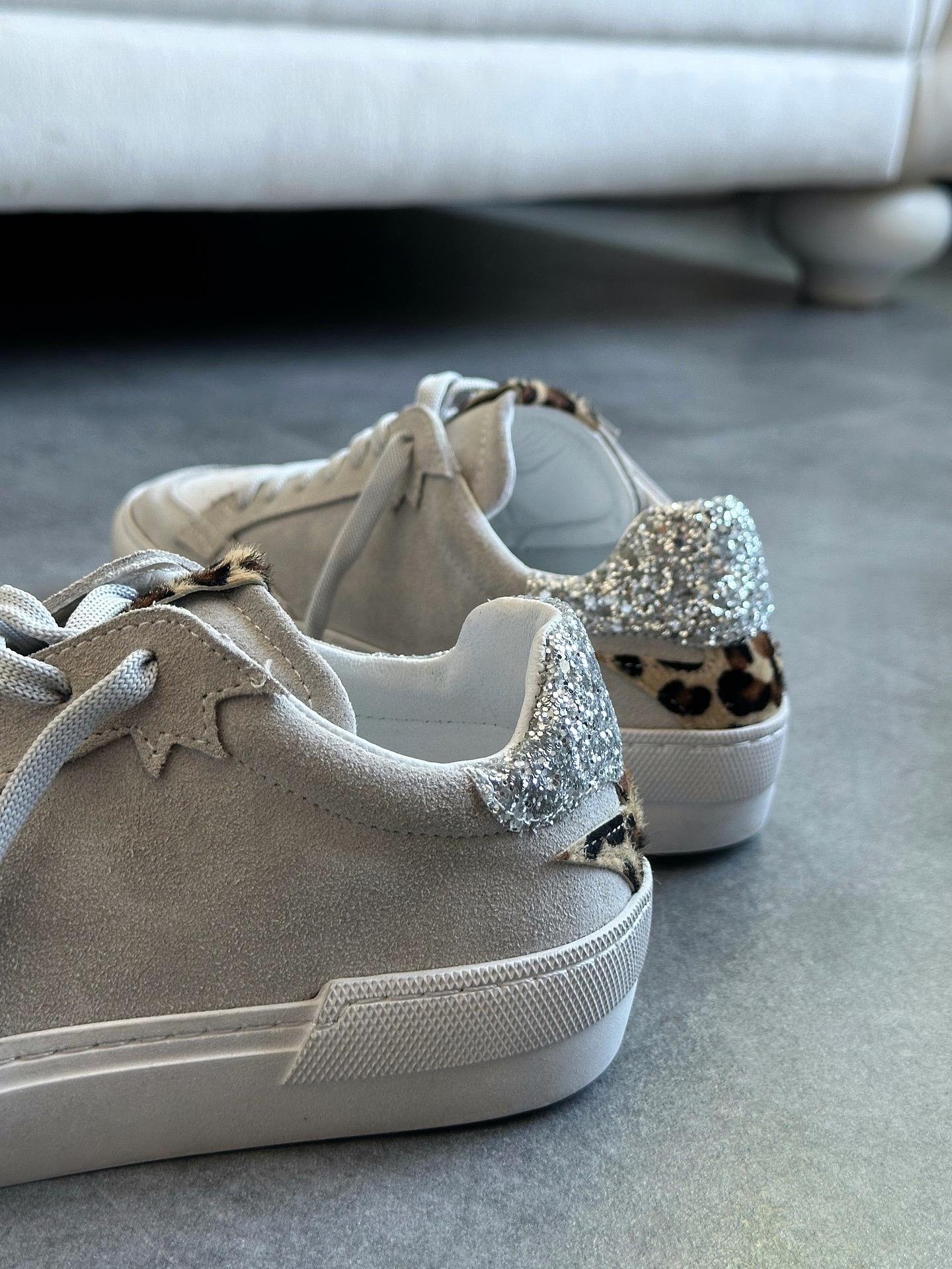 ZUUMSNEAKERIcona % 100 Hakiki Süet Kadın Sneaker - Gri & Leopar