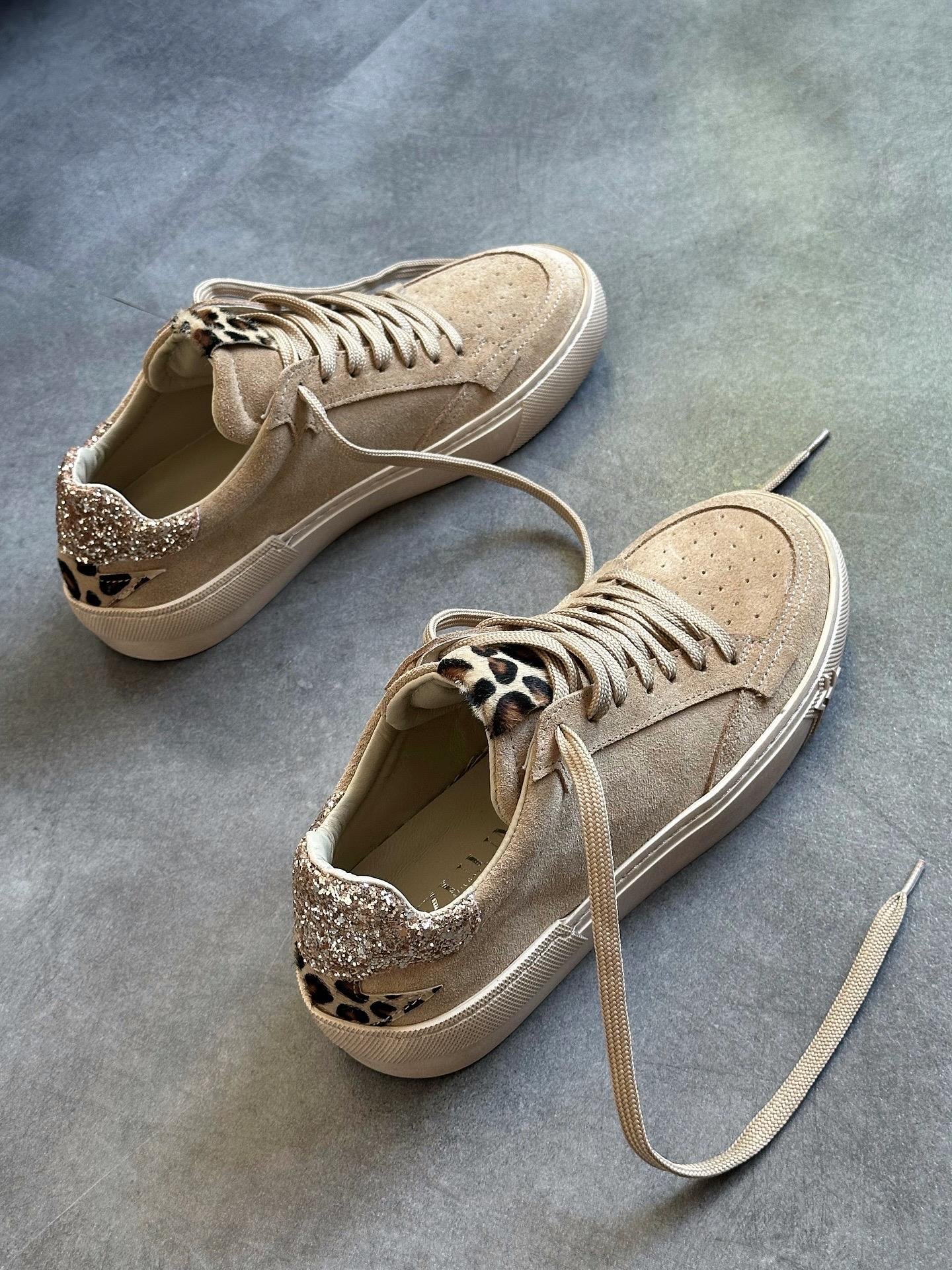 ZUUMSNEAKERIcona % 100 Hakiki Süet Kadın Sneaker - Bej & Leopar