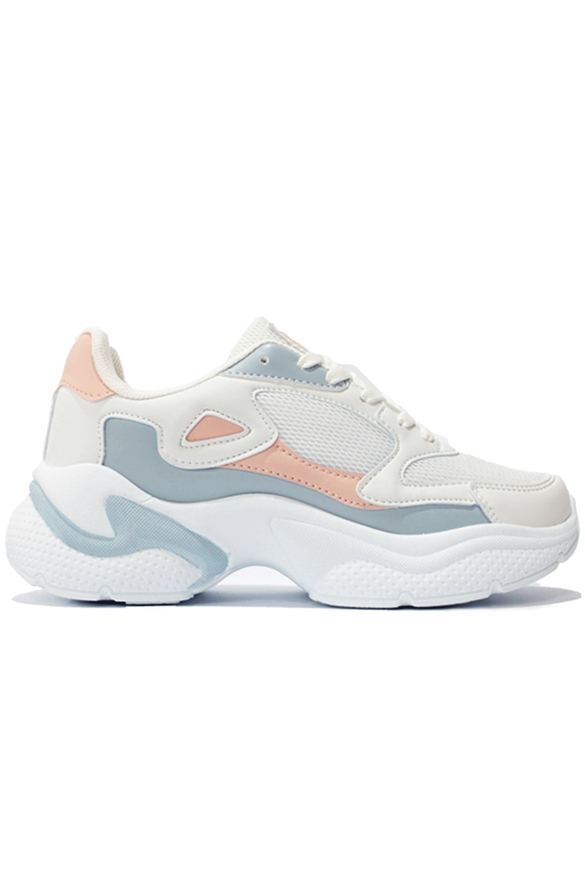 ZUUMSNEAKERİles Kadın Sneakers - Beyaz &  Pudra & G.Mavi