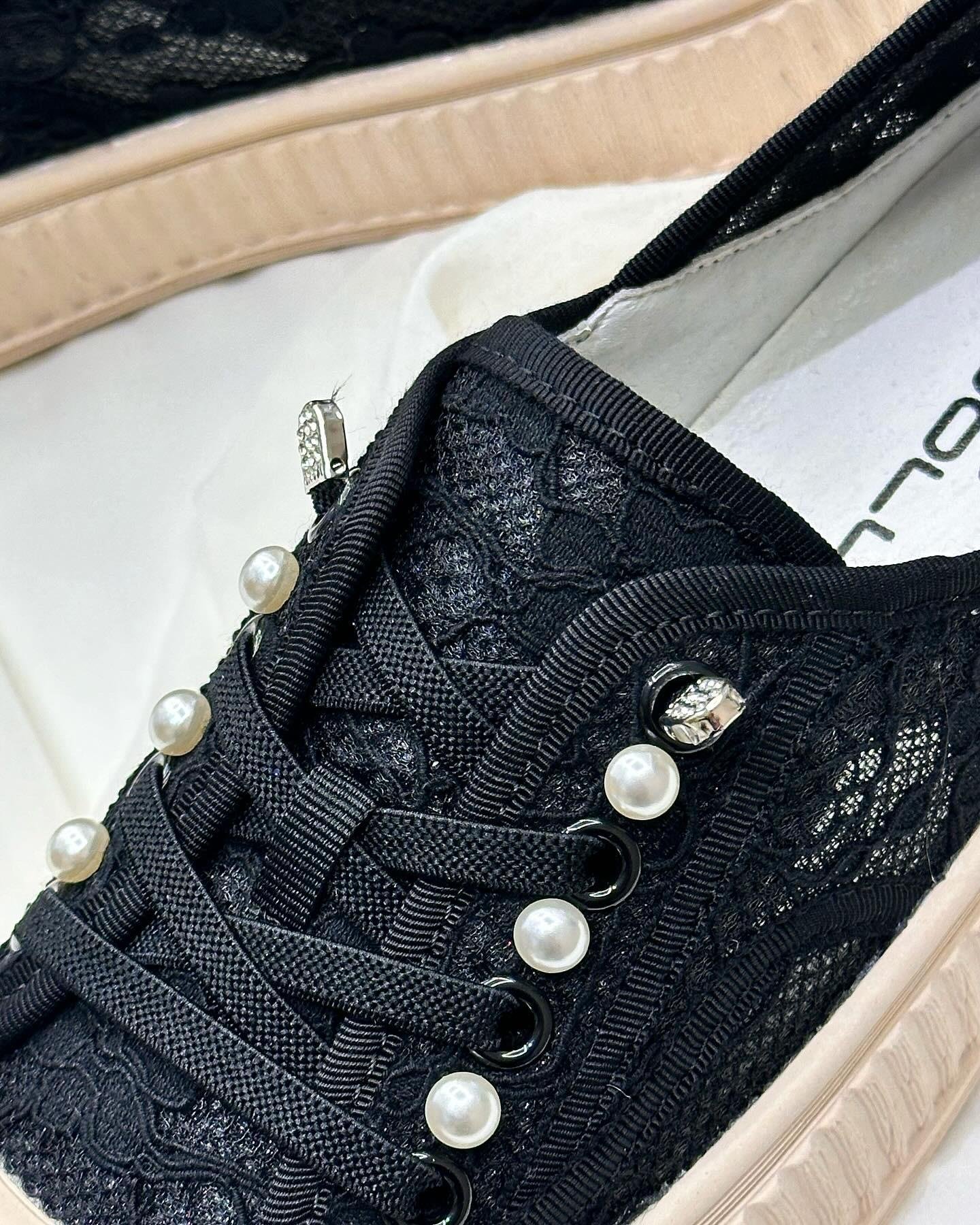 ZUUMSNEAKERKeri Kore Stil Dantel Kadın Günlük Ayakkabı - Siyah