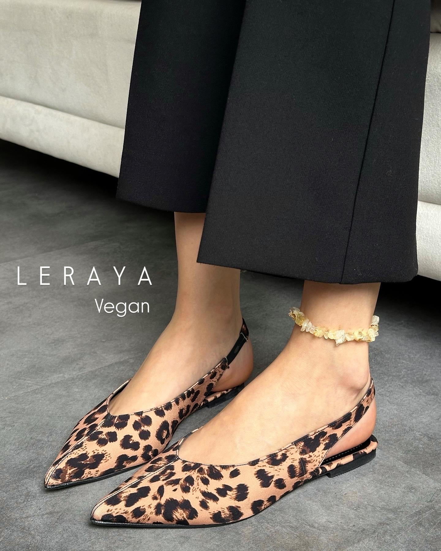 ZUUMBABET & ESPADRİLLeraya Sivri Burunlu Kadın Babet  - Leopar