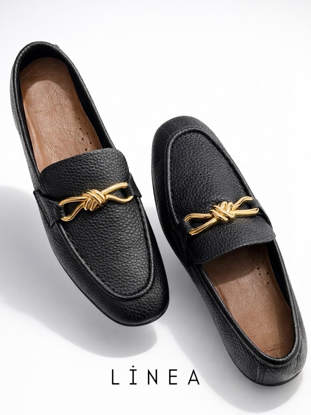 ZUUMMAKOSEN & OXFORDLinea %100 Hakiki Deri Kadın Loafer - Siyah Deri